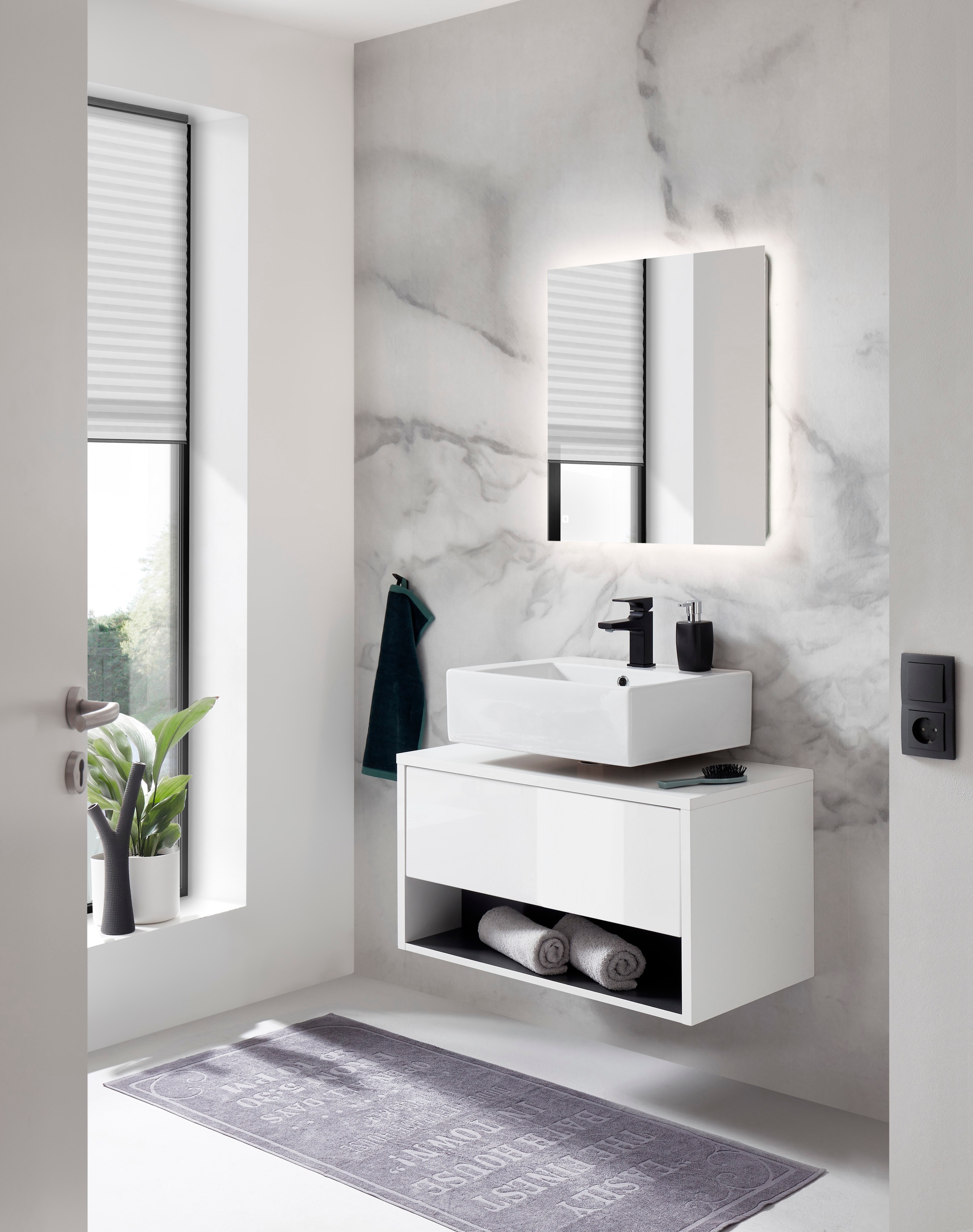 Thumbnail - Home affaire Badmöbel-Set "Studio Line, Bad im modernen Design, 2-teiliges Badezimmer" 2 Stk. tlg.