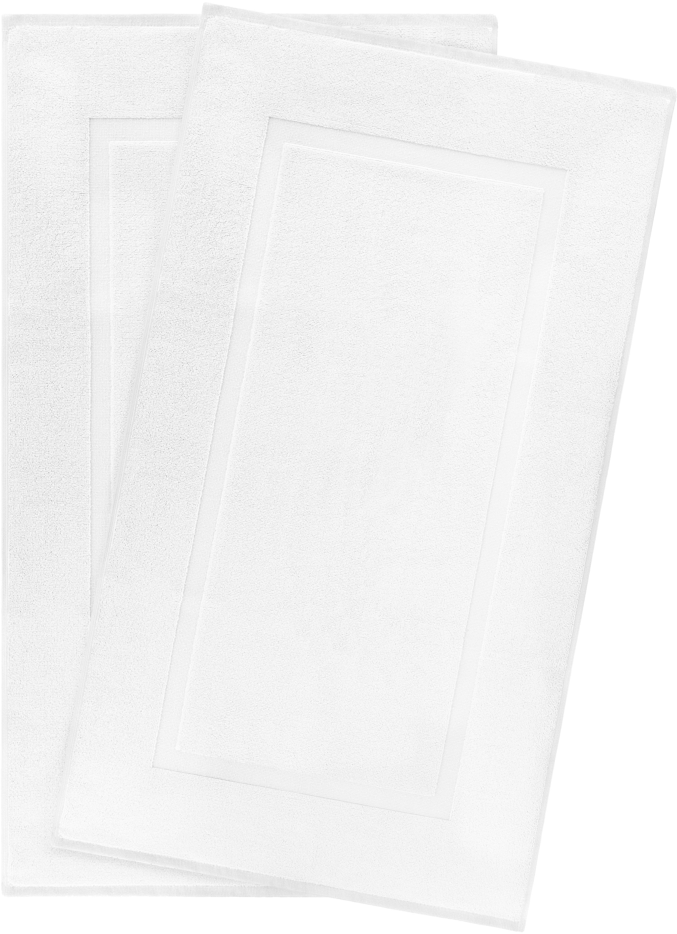 HAMMETEX "Hotelmatte, Duschvorleger" Höhe 5 mm rutschhemmend beschichtet beidseitig nutzbar 2-teiliges Set, einfarbig, 100% Baumwolle