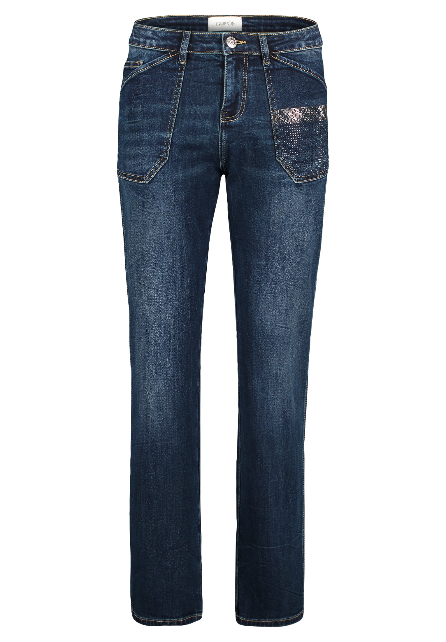 Cartoon Regular-fit-Jeans "Cartoon Damen Regular Fit-Jeans mit Strass" günstig online kaufen