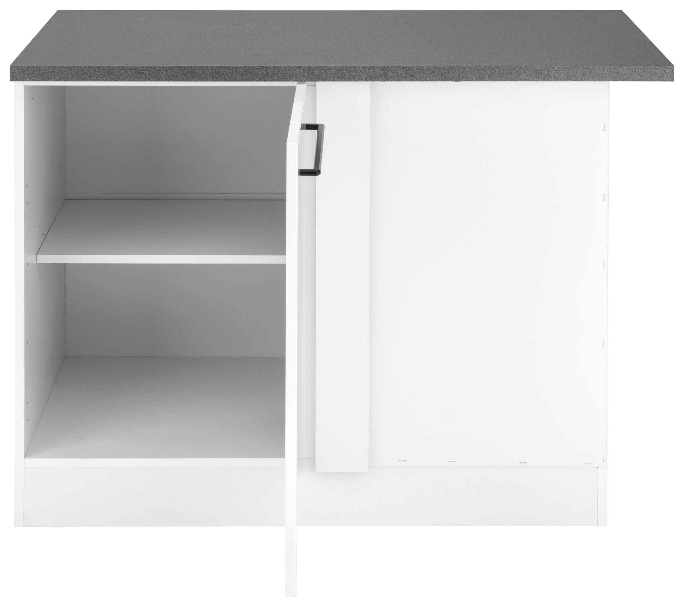 KOCHSTATION Eckunterschrank »KS-Tulsa«, 110 cm breit, 1 Tür, schwarzer Metallgriff, hochwertige MDF Front