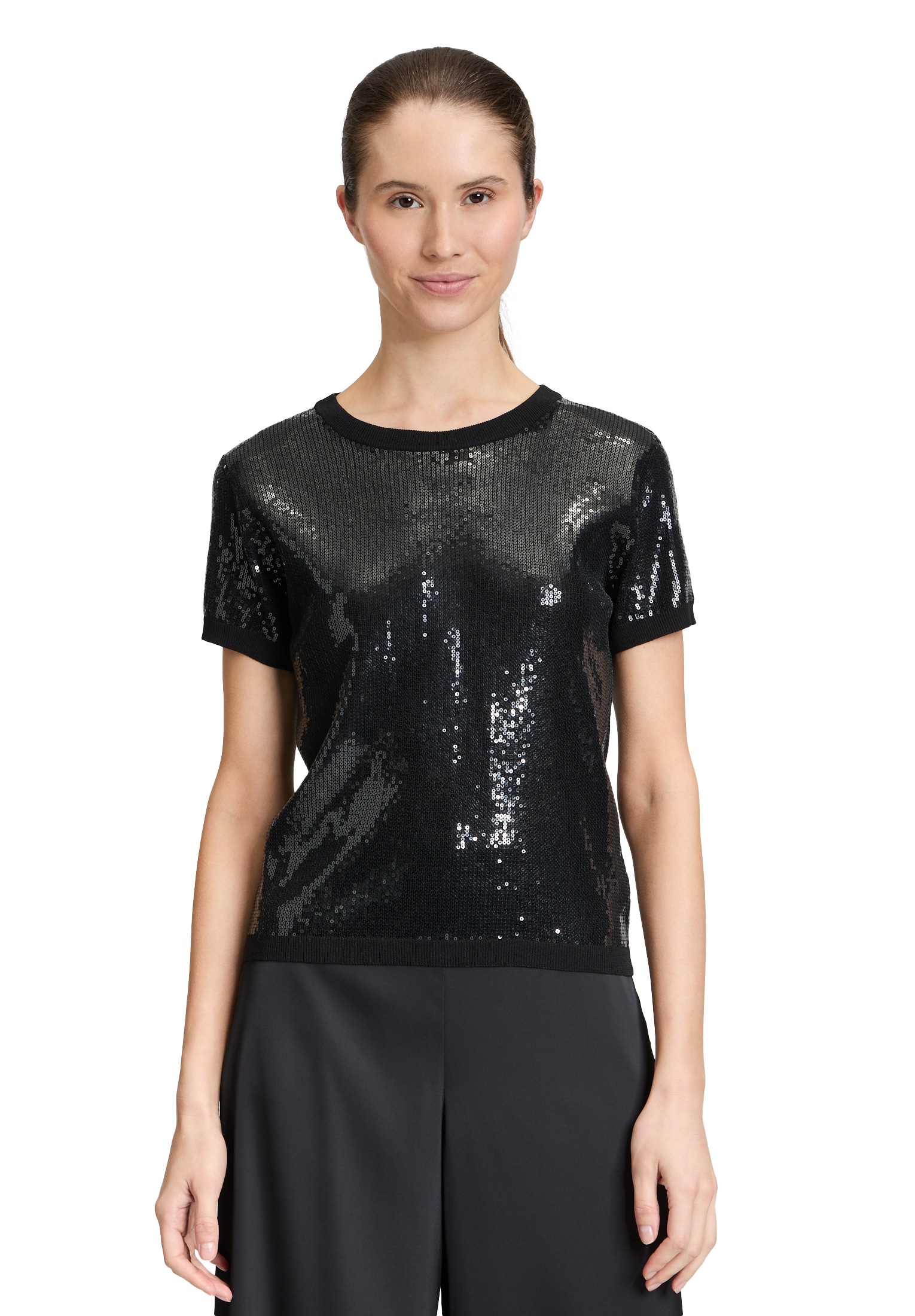 Vera Mont Kurzarmshirt "Vera Mont Damen Basic-Strickpullover mit Rundhalsau günstig online kaufen