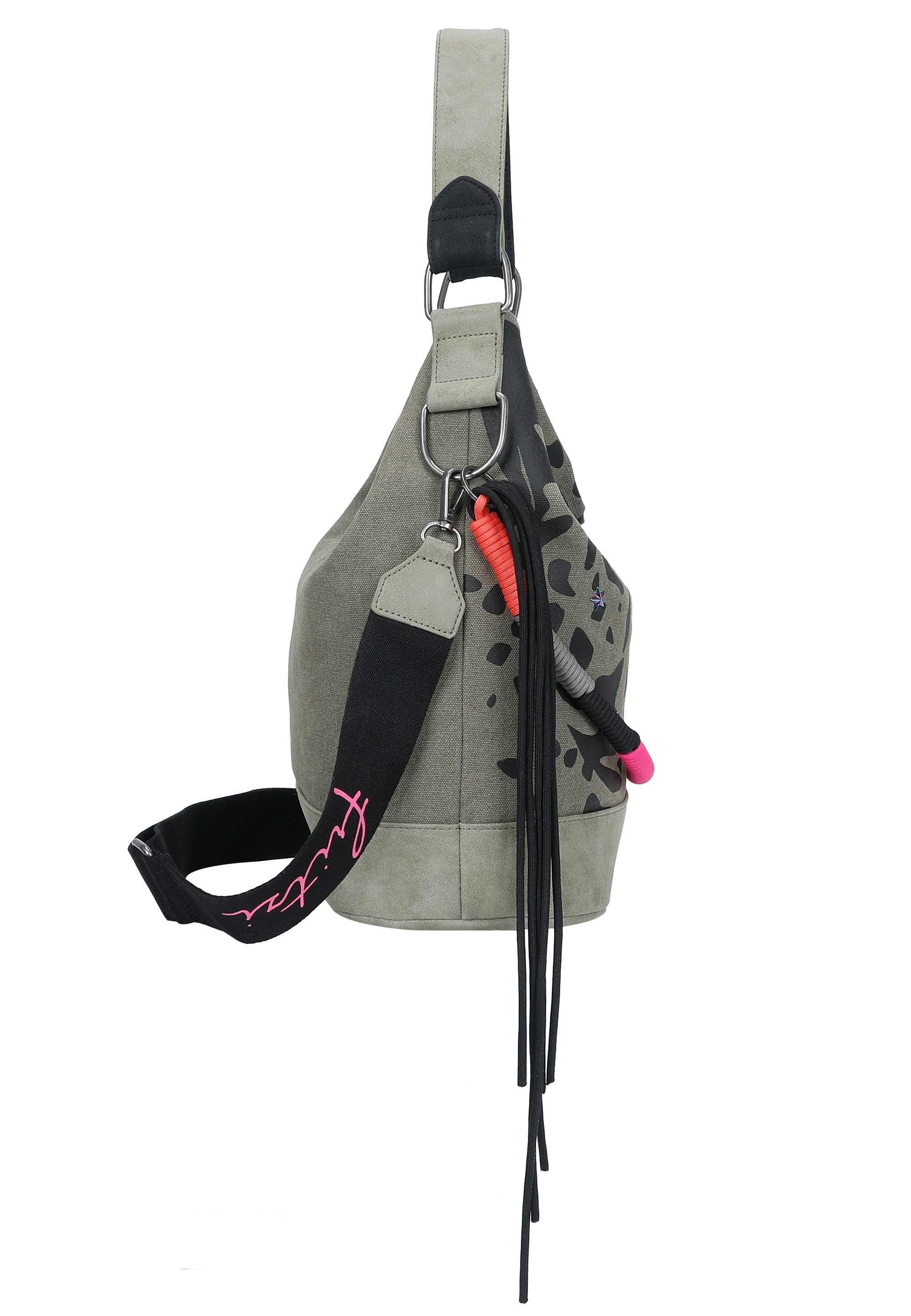 Fritzi aus Preußen Schultertasche »Izzy07 Olga Limited Canvas Panther Spotty« mit abnehmbarem Fritzi-Anhänger