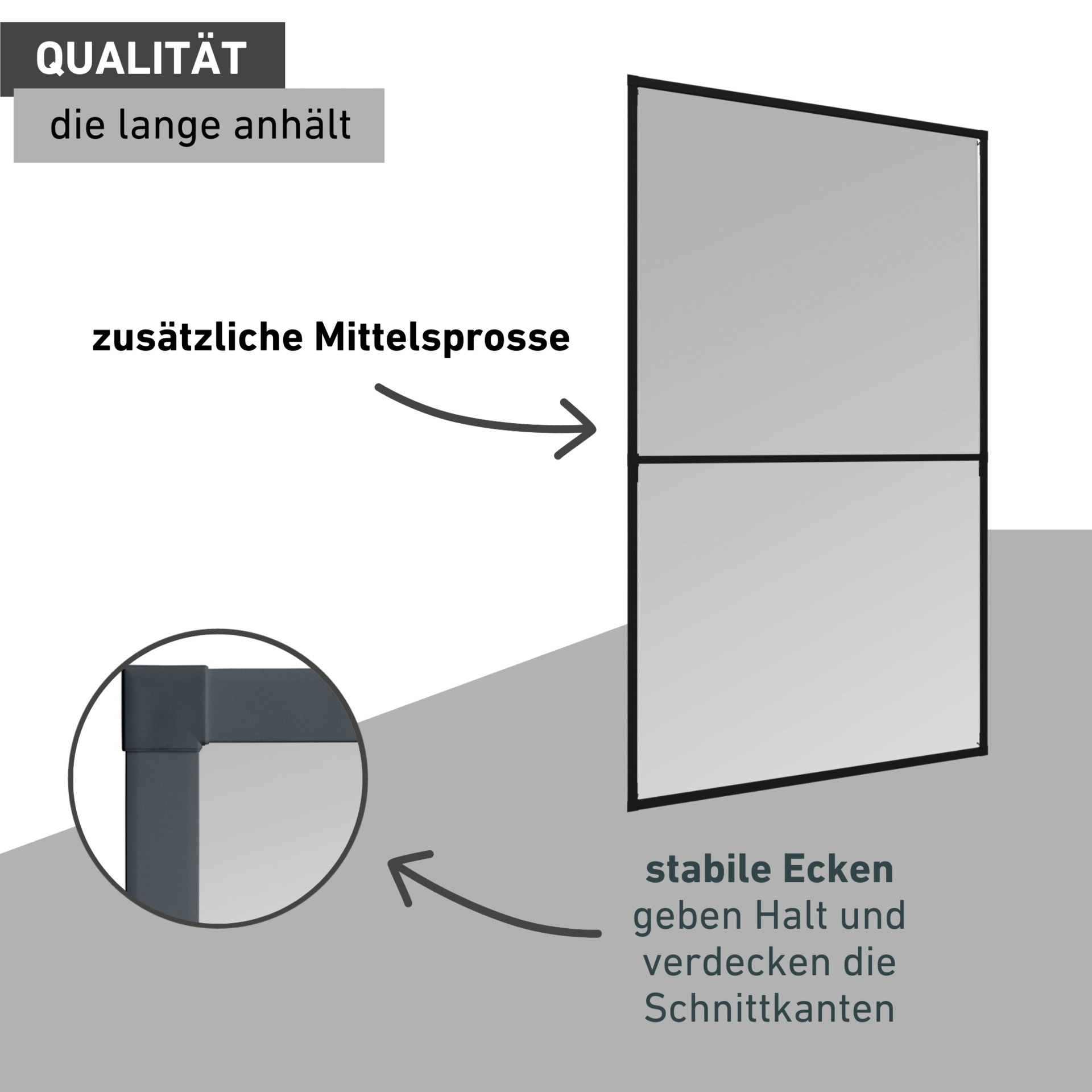 Windhager Insektenschutz-Fensterrahmen »Expert für bodentiefe Fenster, Insektenschutz aus Fiberglasgewebe« Fliegengitter in weiß, anthrazit erhältlich, 120x220cm, ohne bohren