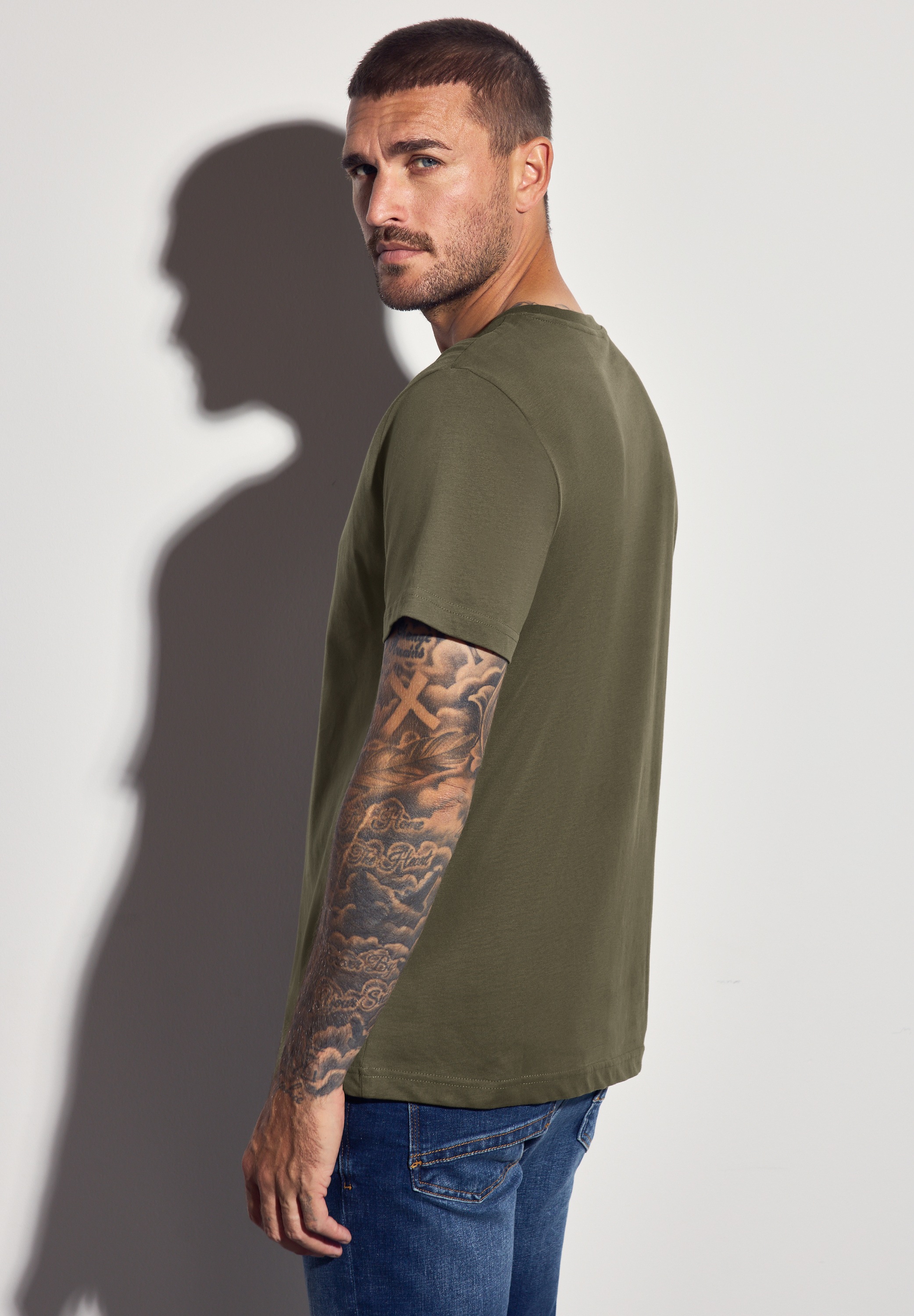 STREET ONE MEN T-Shirt, aus reiner Baumwolle günstig online kaufen