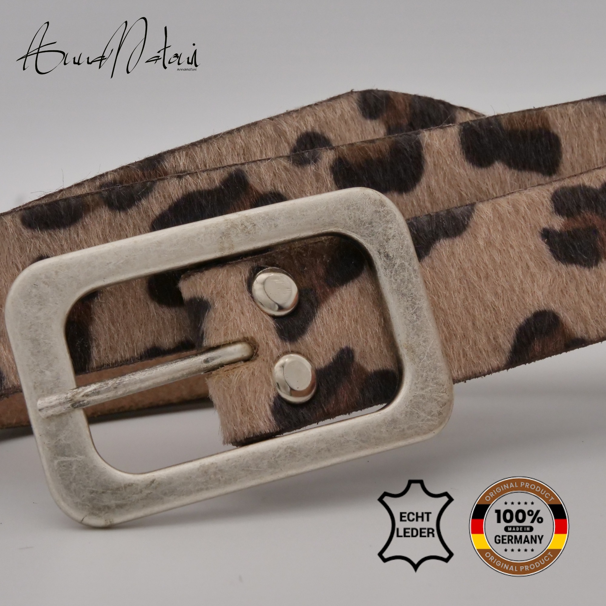 AnnaMatoni Ledergürtel »AnnaMatoni Damen Ledergürtel in hochwertigem Kunstfell in Leo«