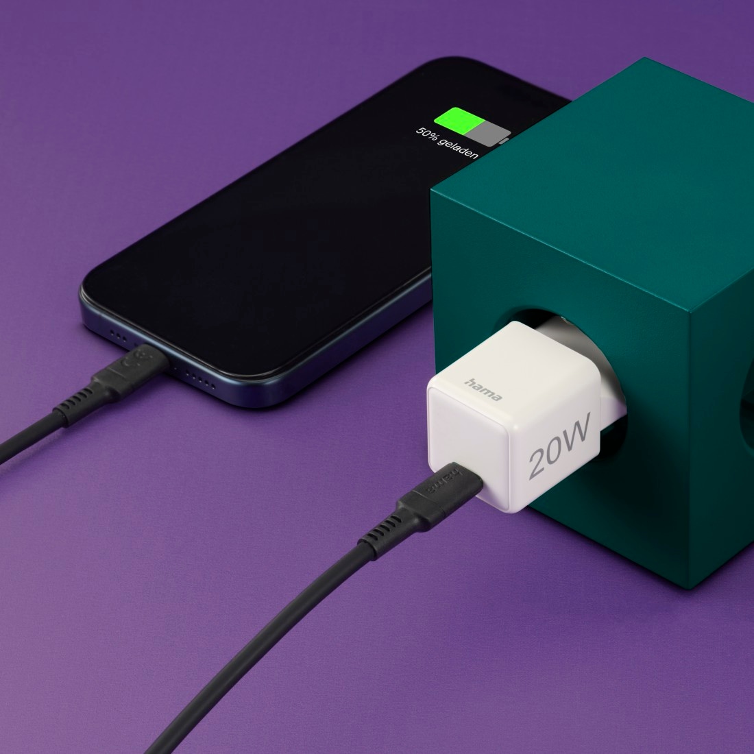 Hama Schnelllade-Gerät »Schnellladegerät (USB-C, PD/QC, extraklein 2,9 x 2,75 x 2,75 cm, 20 W)«, (1 St.)