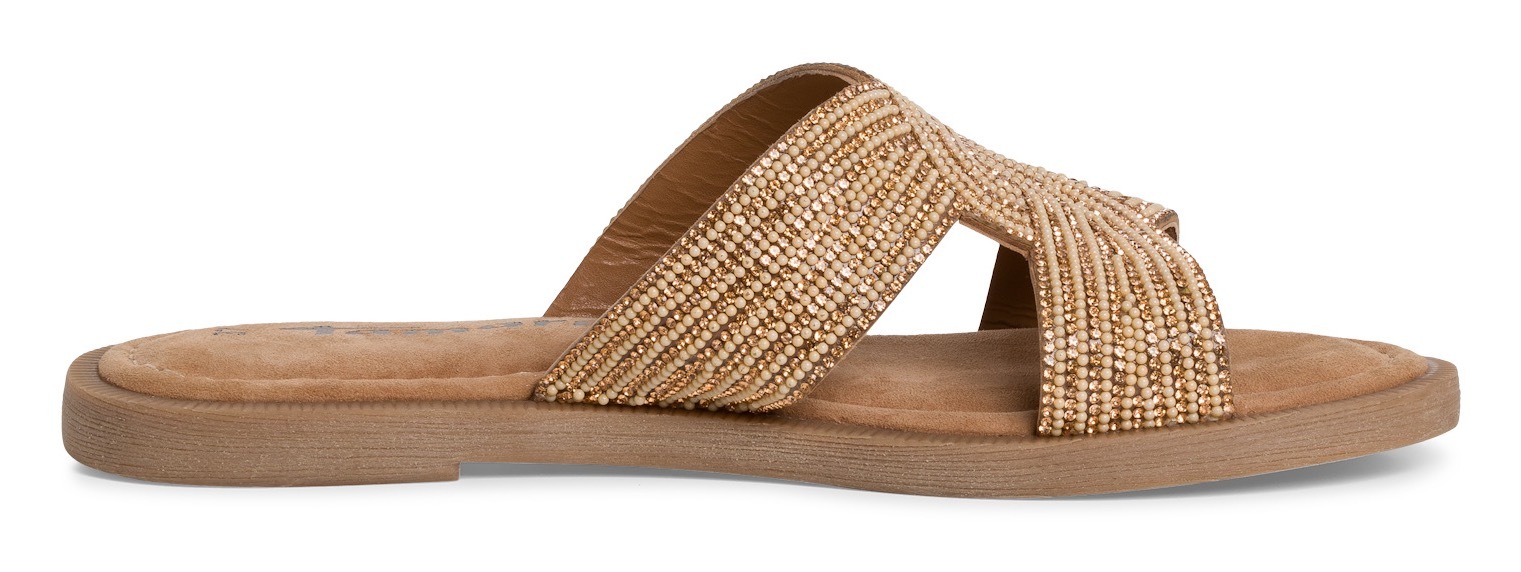 Tamaris Pantolette, Blockabsatz, Festtagsschuh, Sommerschuh in funkelnder Optik