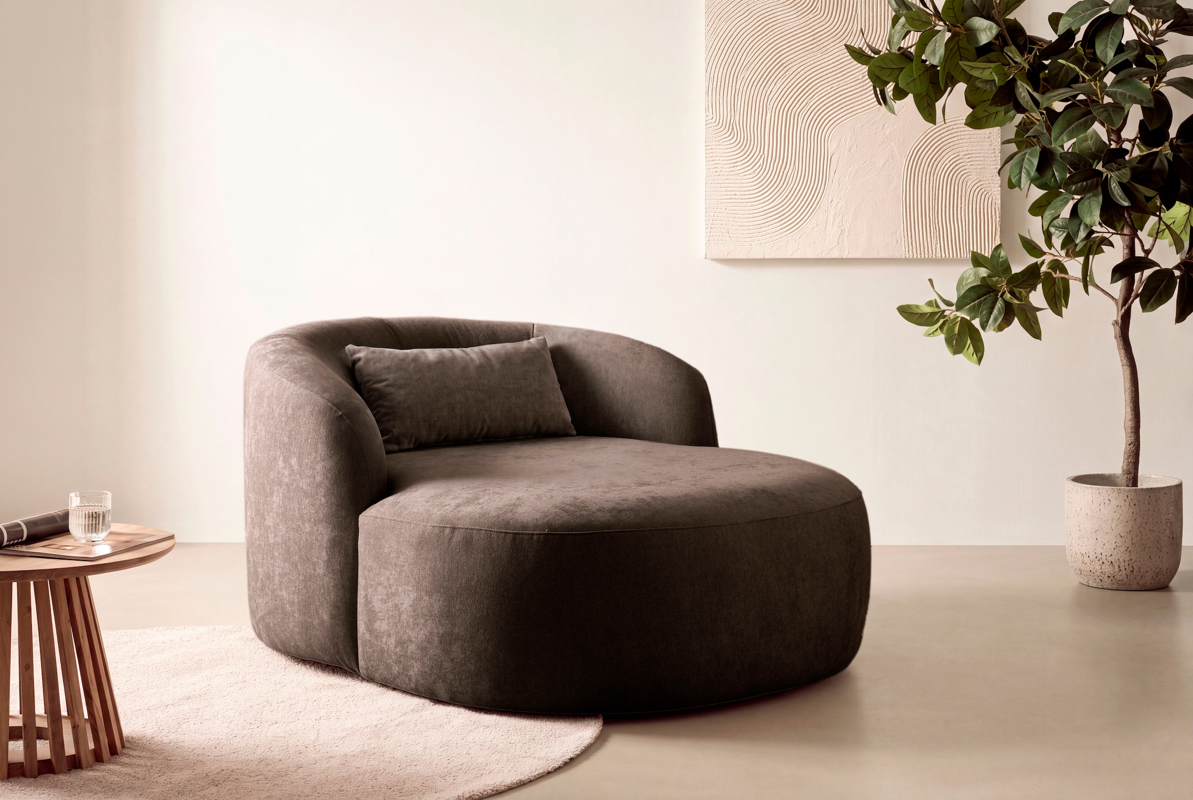 LeGer Home by Lena Gercke XXL-Sessel »Yllara, moderner Lesesessel, Loveseat mit großzügiger Sitzfläche« mit geschwungener Rückenlehne in Samt oder Struktur