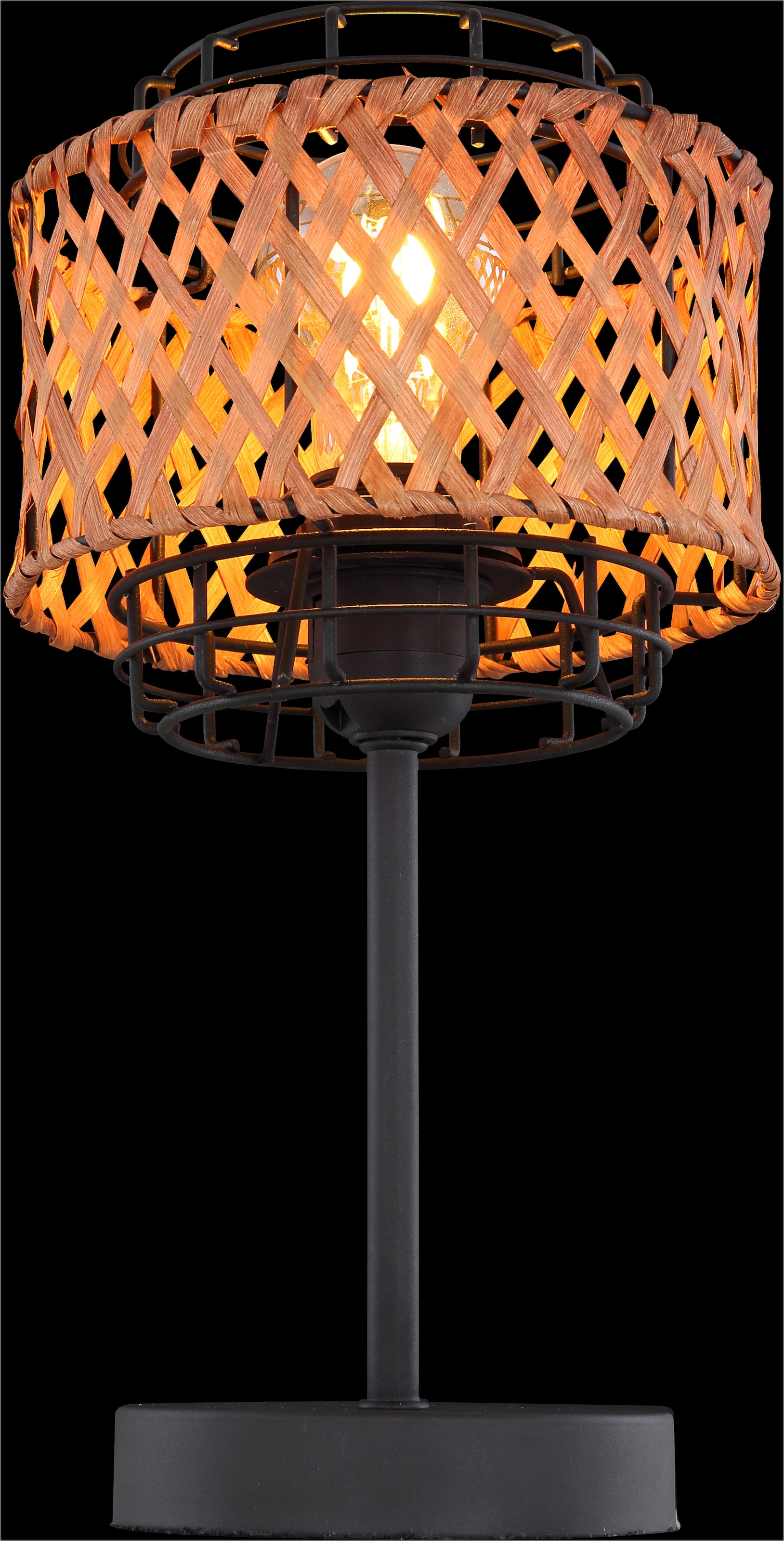 GLOBO LIGHTING Tischleuchte »GINA«, Leuchtmittel E27 | ohne Leuchtmittel, Tischlampe/Bambus/Geflecht/vintage/Wohnbereich/Schlafzimmer