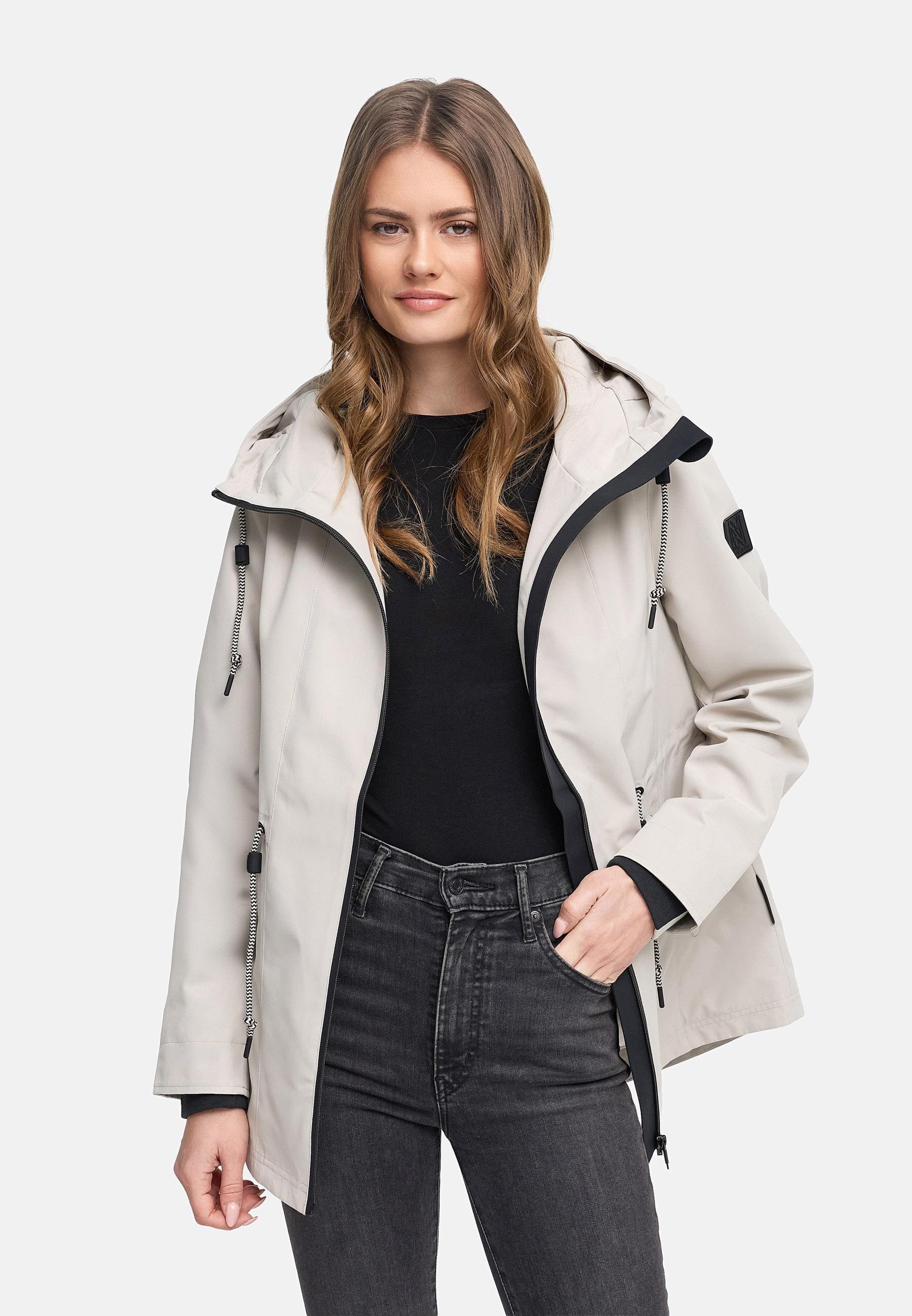 Navahoo Outdoorjacke »Blumentanz 14« mit Kapuze Übergangsjacke mit wasserdichtem Verschluss