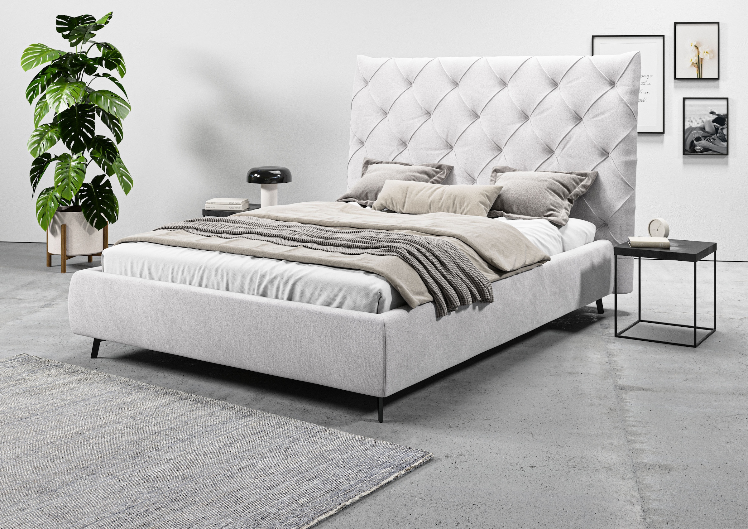 Home affaire Polsterbett "Maxime, in 4 Breiten bis 200cm, auch in Leder" Ko günstig online kaufen