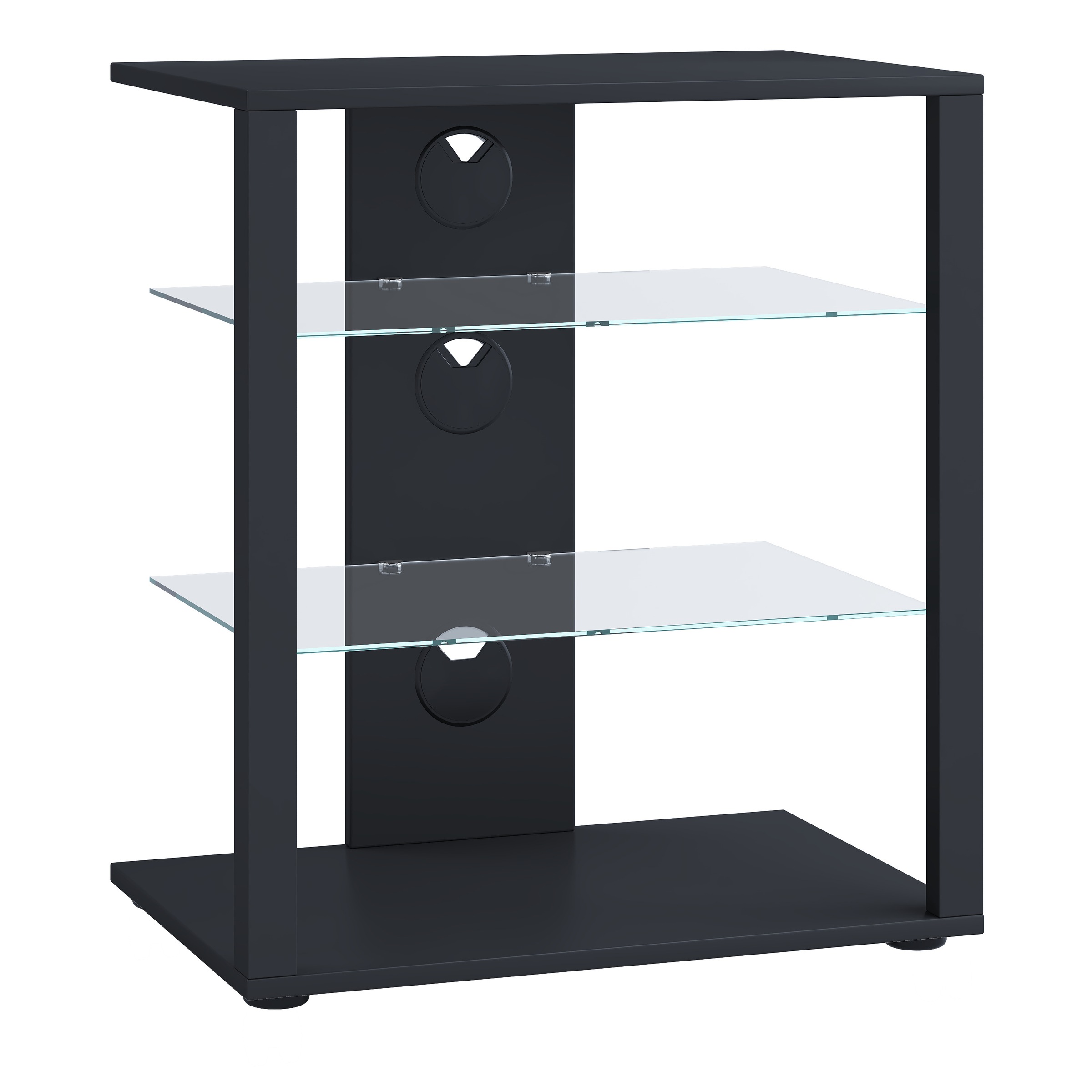 VCM Wohnzimmertisch »Hifi Möbel Rack Alu Glas Phono Mediaregal Folas«
