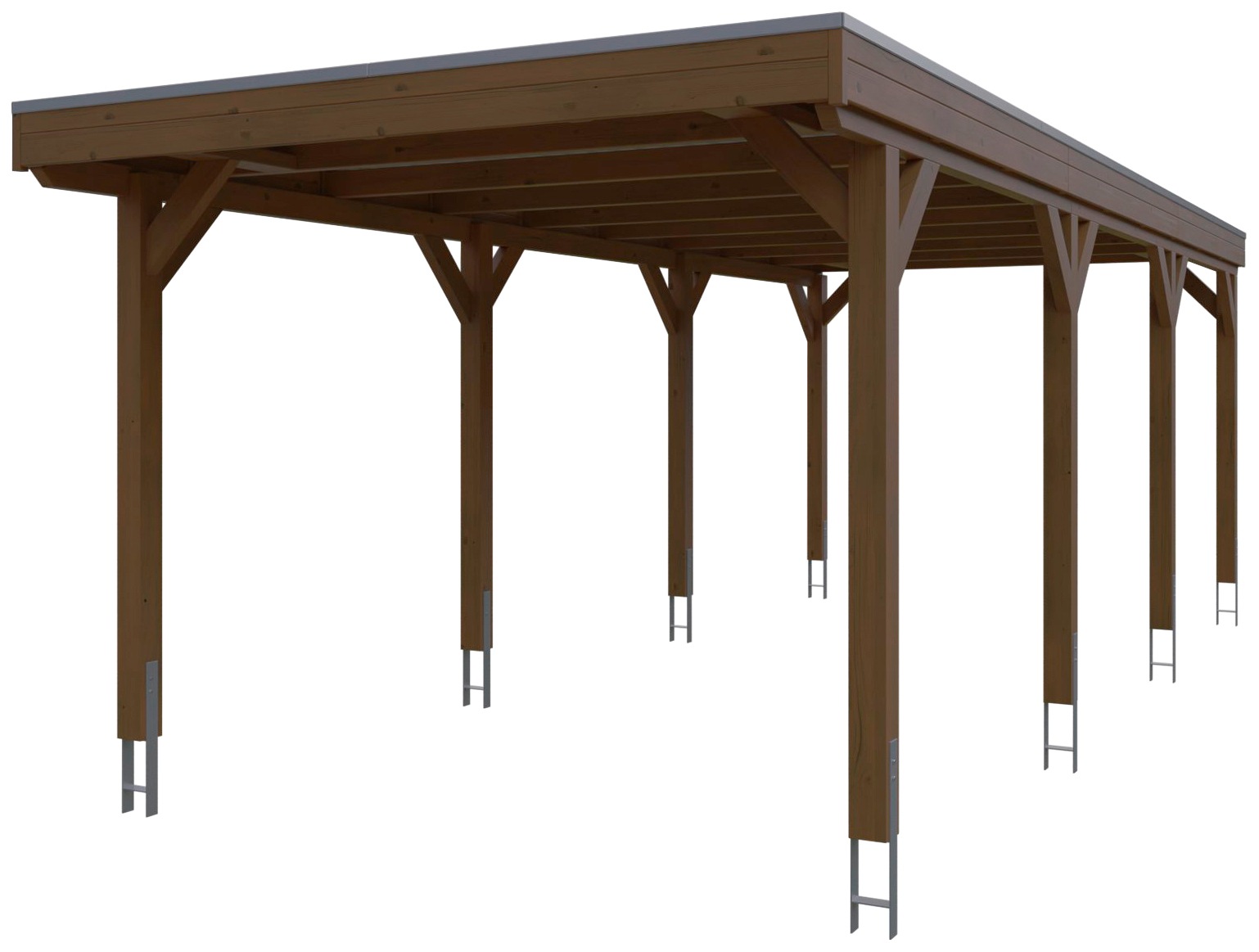 Skanholz Einzelcarport »Grunewald«, braun, mit EPDM-Dach