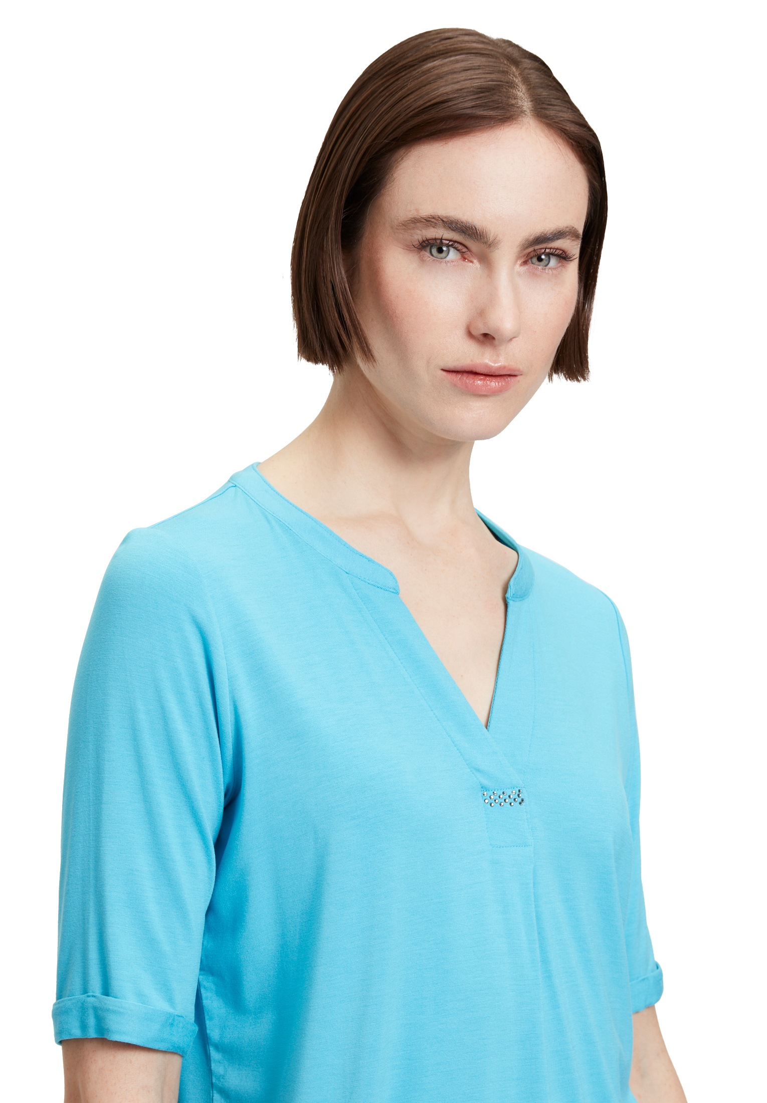 Betty Barclay Kurzarmshirt »Betty Barclay Blusenshirt mit Kragen«, (1 tlg.), Hotfix