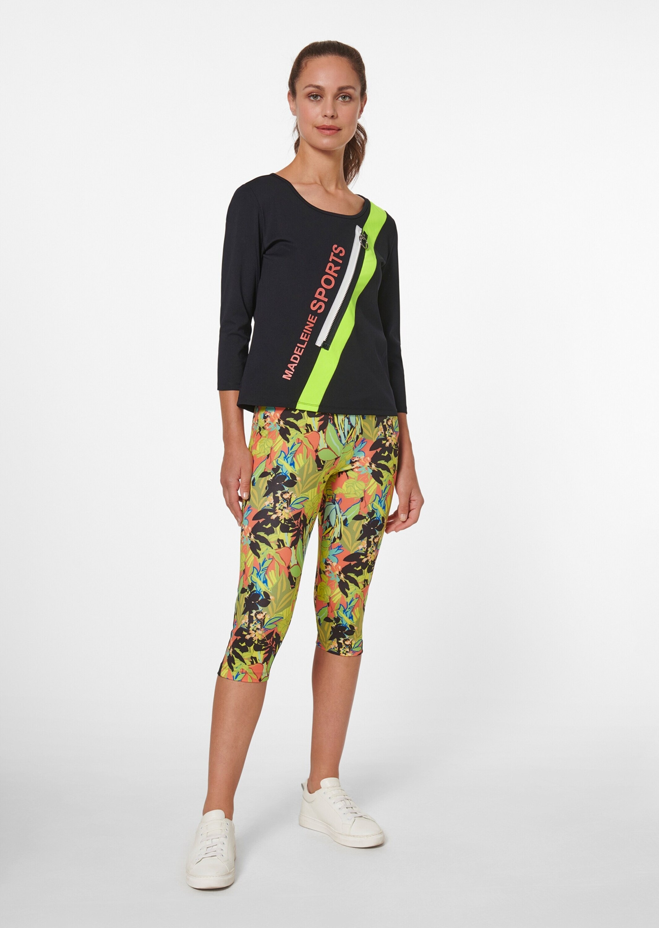 MADELEINE Kurzarmshirt »Shirt Shirt mit Kontrasteinsatz und Zierzipper«