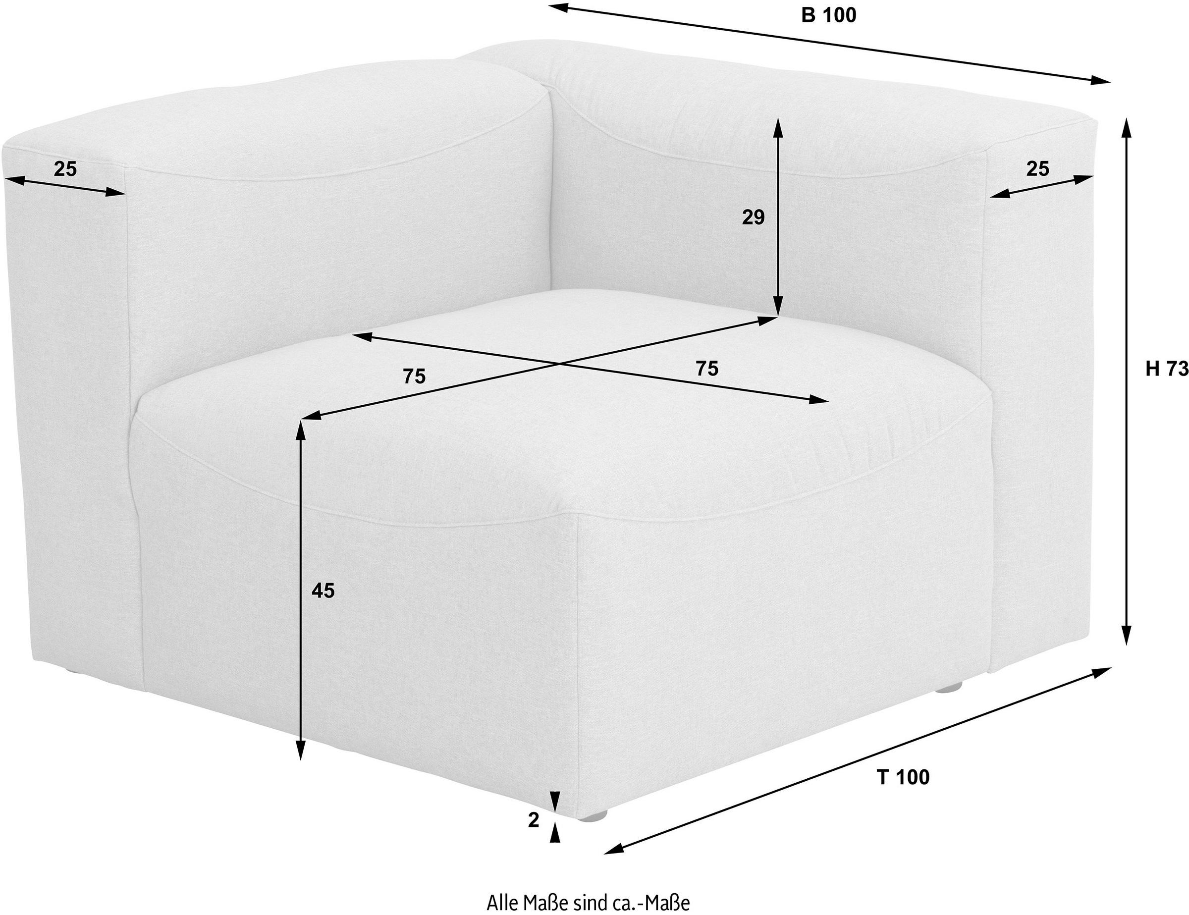 Max Winzer® Sofa-Eckelement »Lena«, Element mit Armlehne, individuell kombinierbar