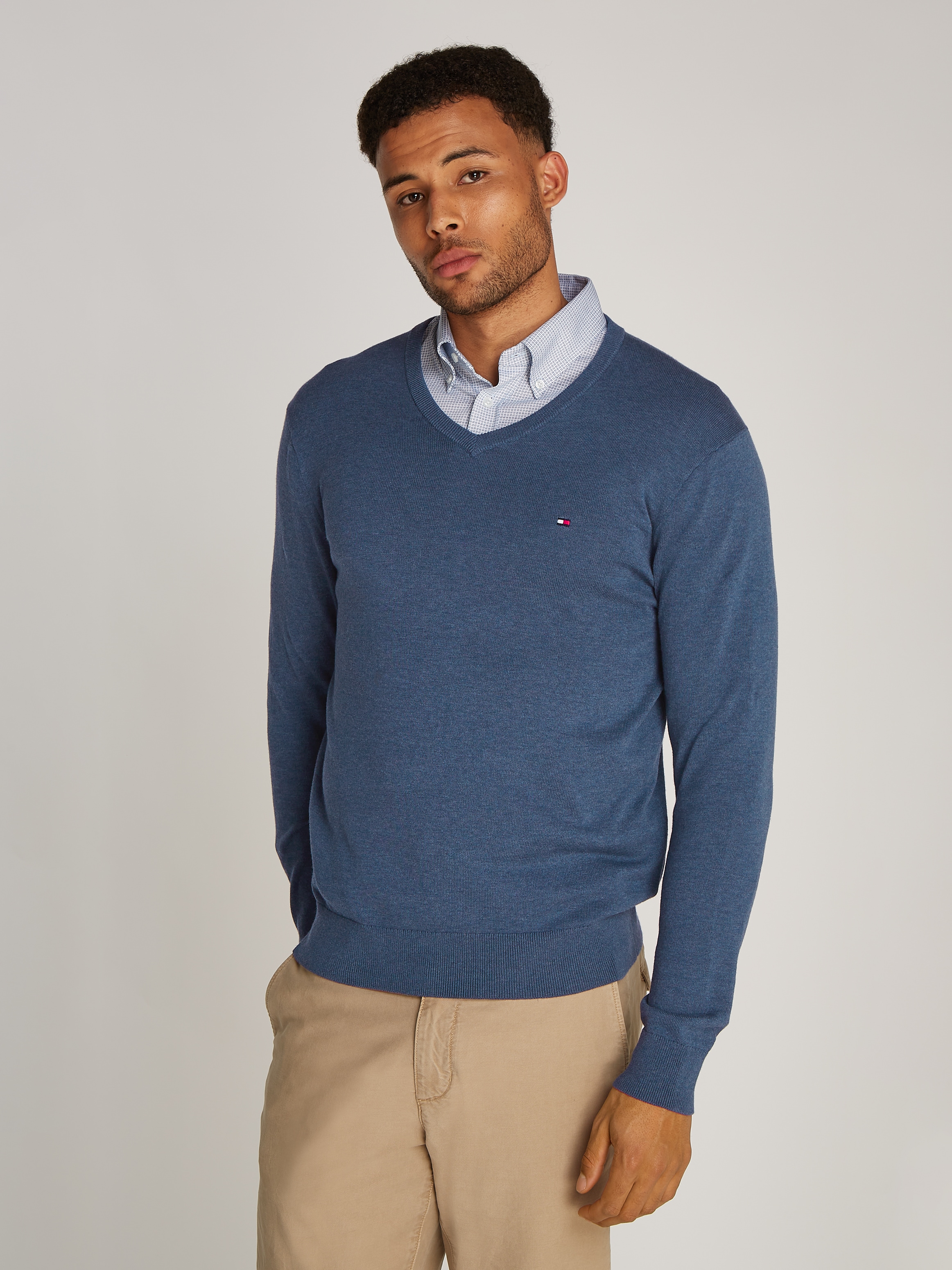 Tommy Hilfiger Strickpullover »ESSENTIAL COTTON V NECK«