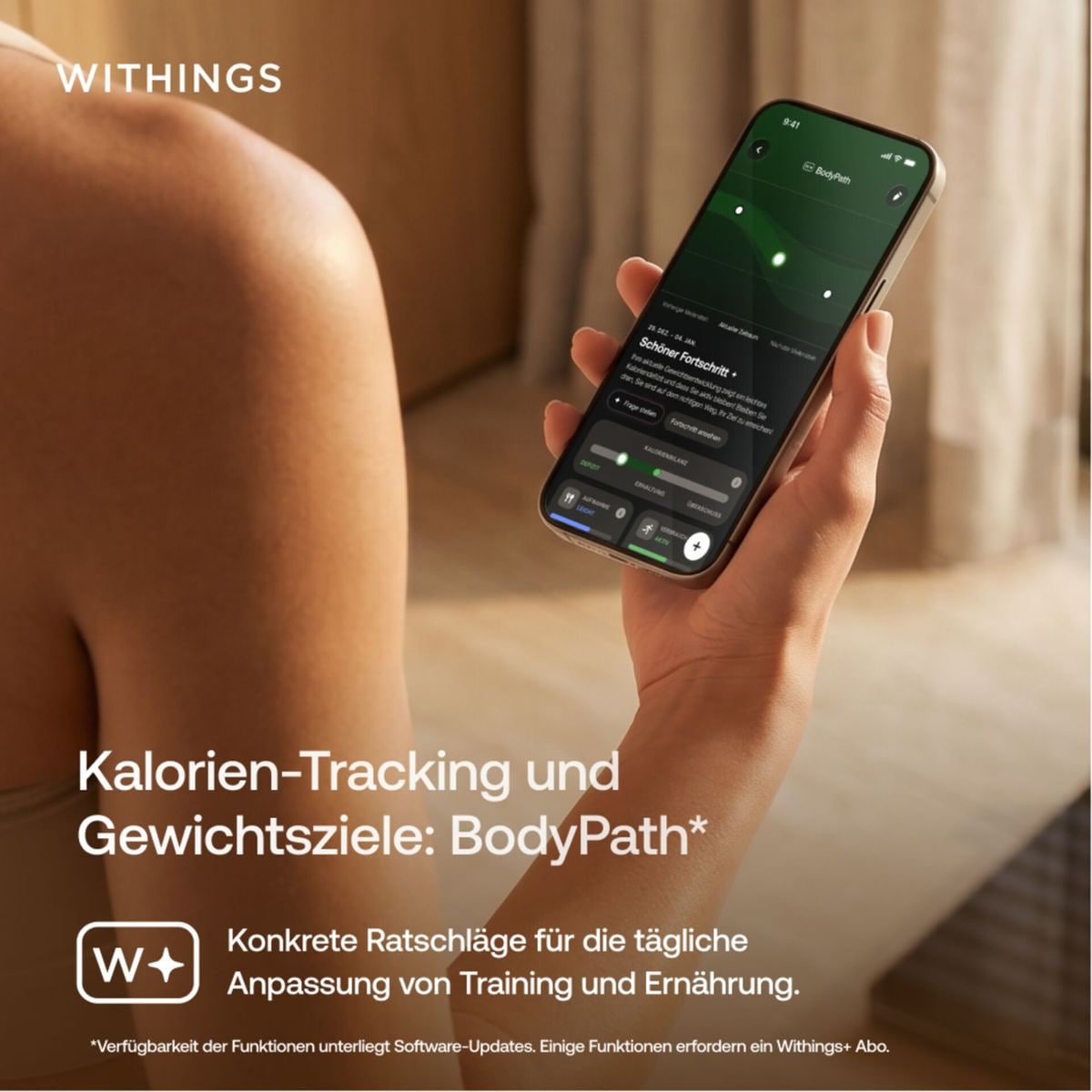 Withings Körper-Analyse-Waage »Withings BodyScan2: Ganzkörperanalyse für Herz & Stoffwechsel« 6-Kanal-EKG • Vorhofflimmern-Erkennung • SpO₂ • Nervengesundheit