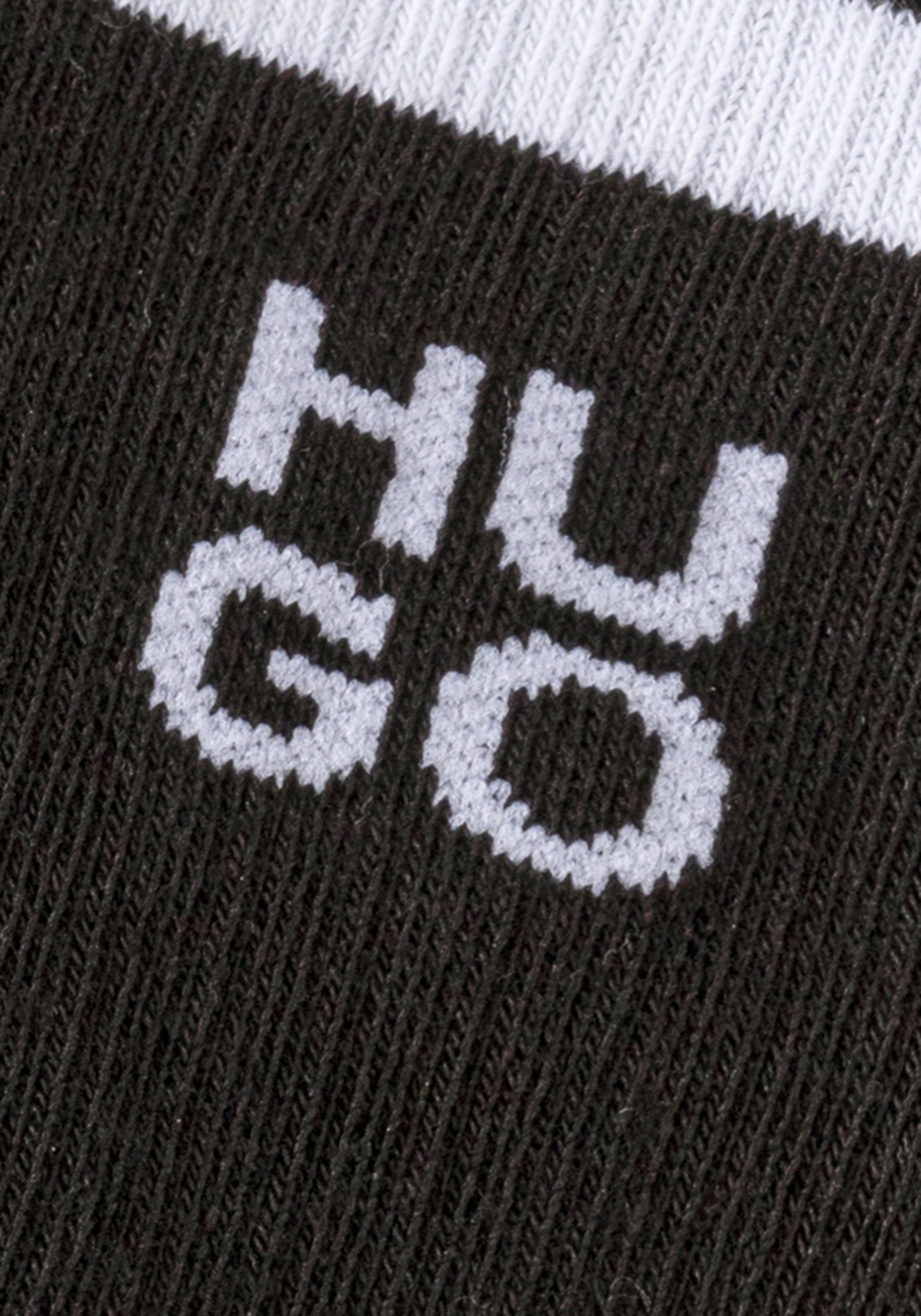 HUGO Underwear Freizeitsocken »2P SK RIB DESIGN«, (Packung, 2 Paar, 2er), mit Logostickerei und Schriftzug