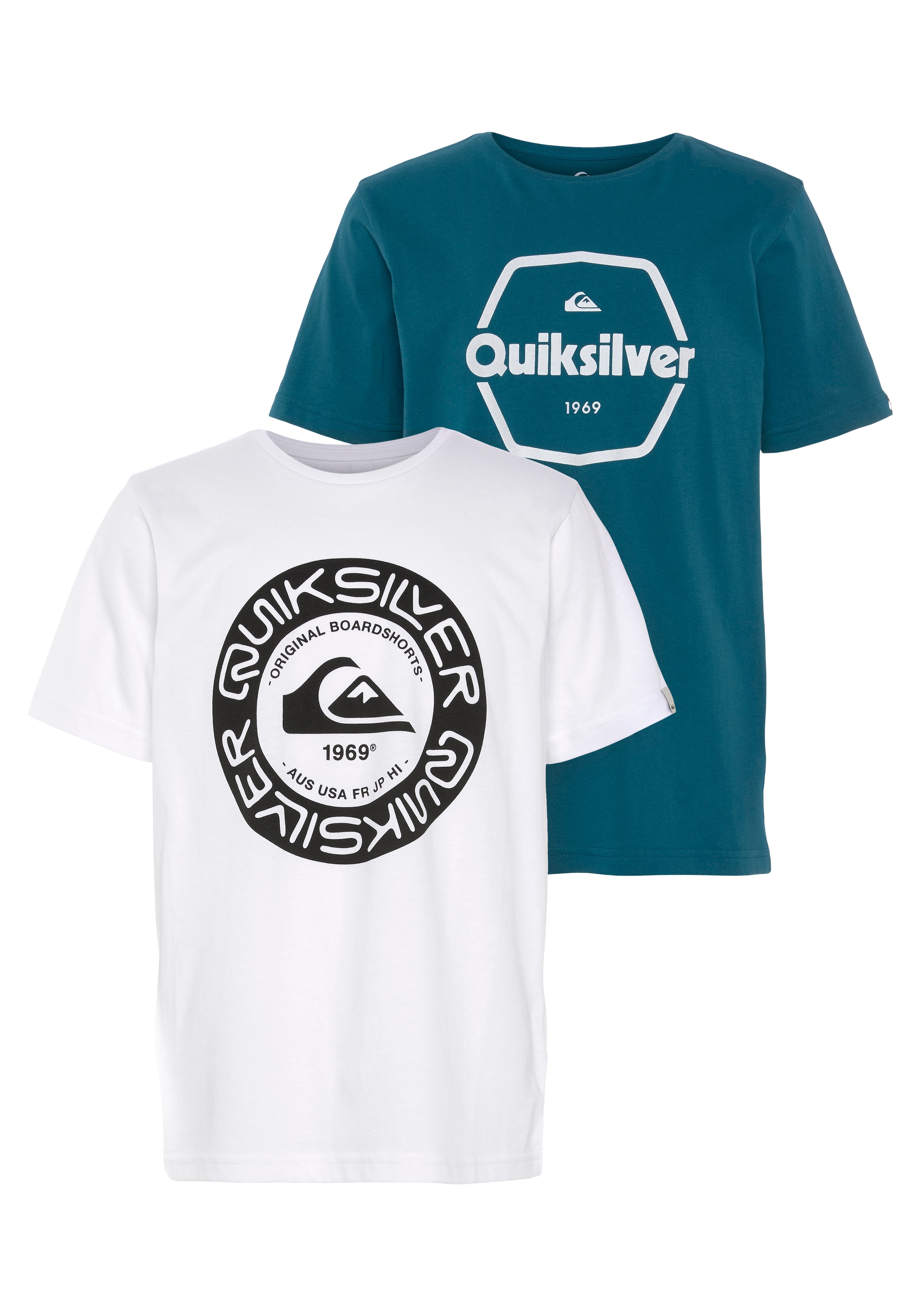 ▷ (Packung, | BAUR mit tlg.) Logodruck«, für Doppelpack »Jungen 2 T-Shirt Quiksilver