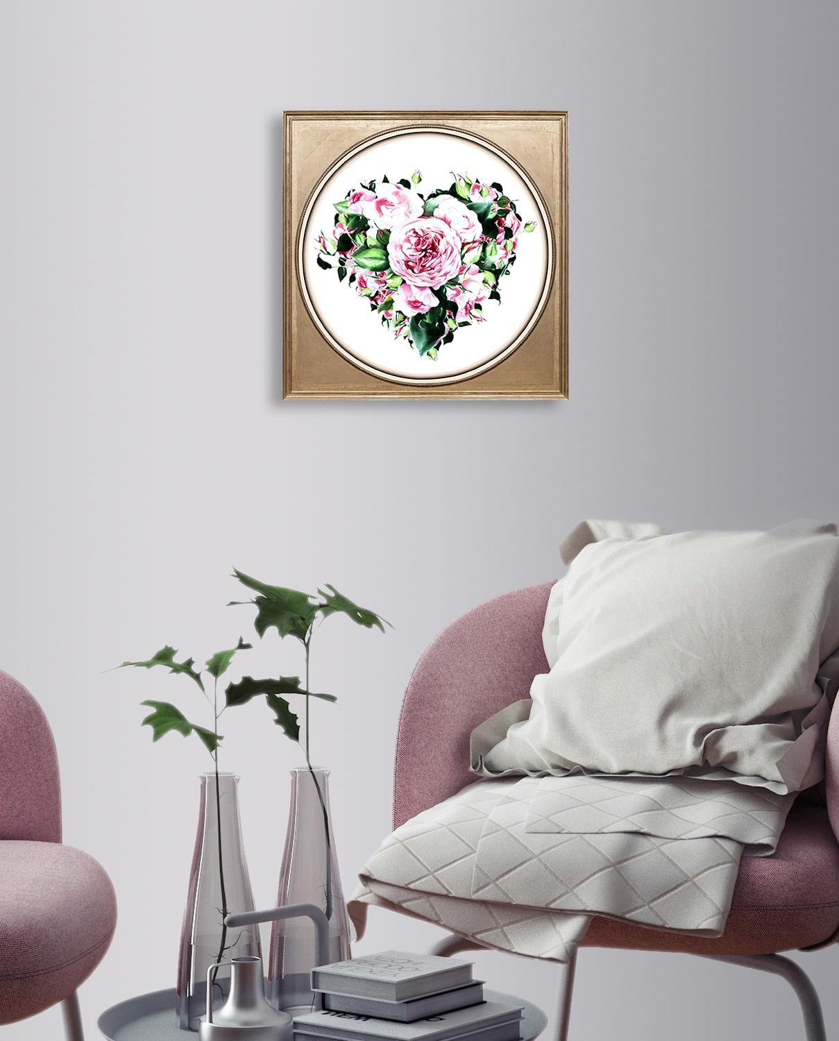 queence Acrylglasbild »Herz aus Blüten«, Blumen-Blumenbilder-Kunst-Pflanzen-Pflanzenbilder-Gemälde-Herz-Herzbilder, Fine Art-Print in Galeriequalität