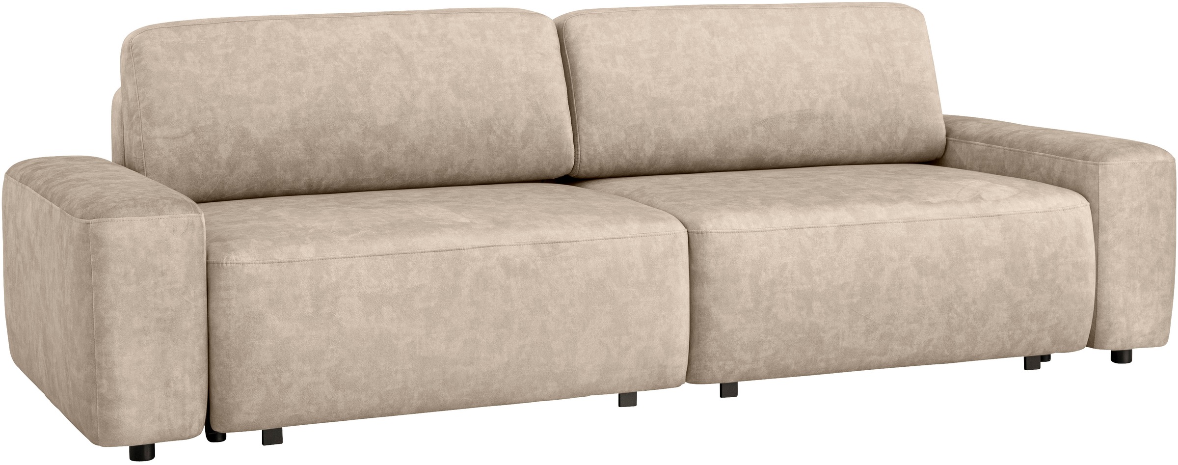 INOSIGN 3-Sitzer »TORGE (257cm), Sofa,Schlafsofa in Cord, Samtvelours, Struktur fein«, rundes Design, Schlaffunktion u. Bettkasten, Liegefläche: 135/200 cm