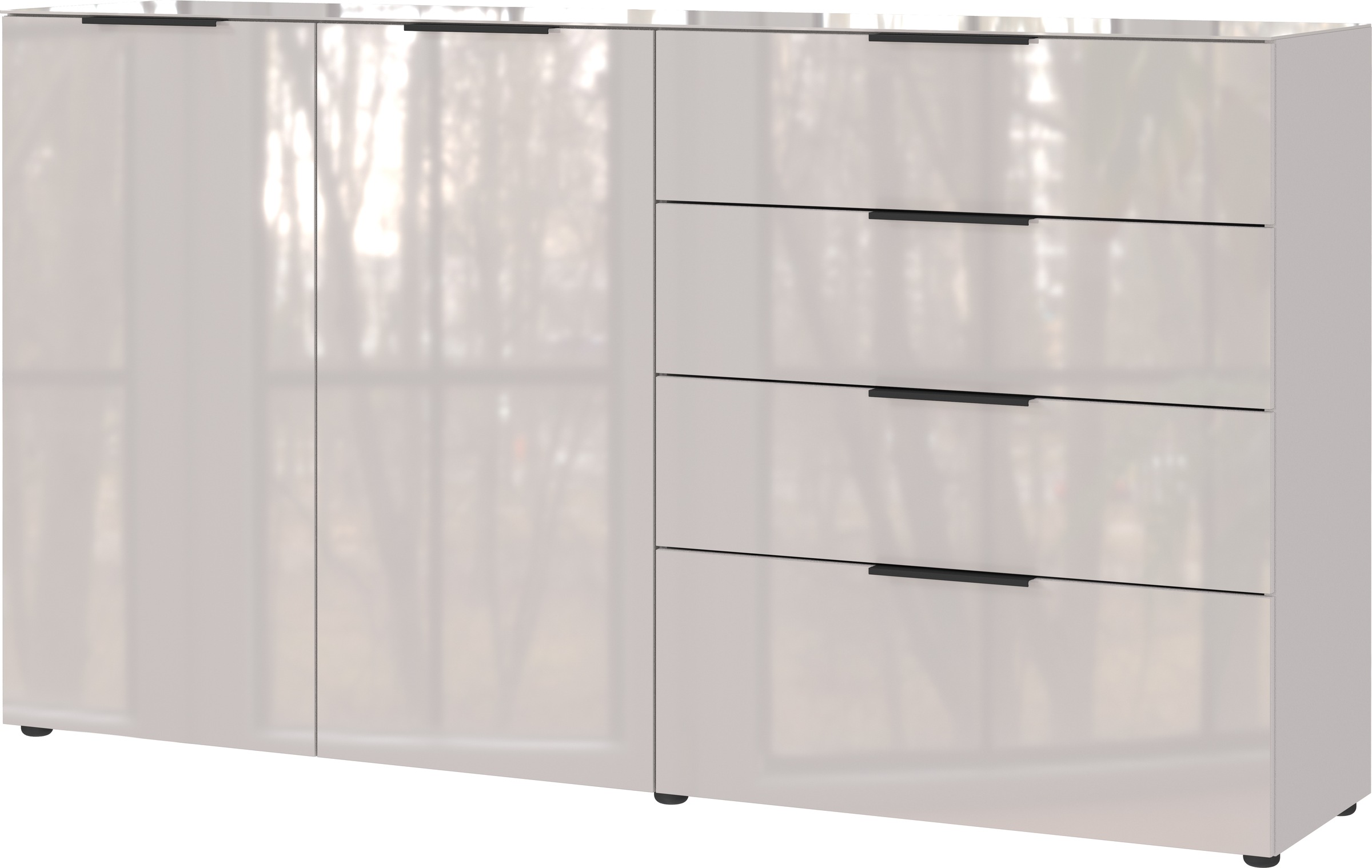 Thumbnail - GERMANIA Sideboard "Oakland" in 2 Breiten, Fronten und Oberboden mit Glasauflage