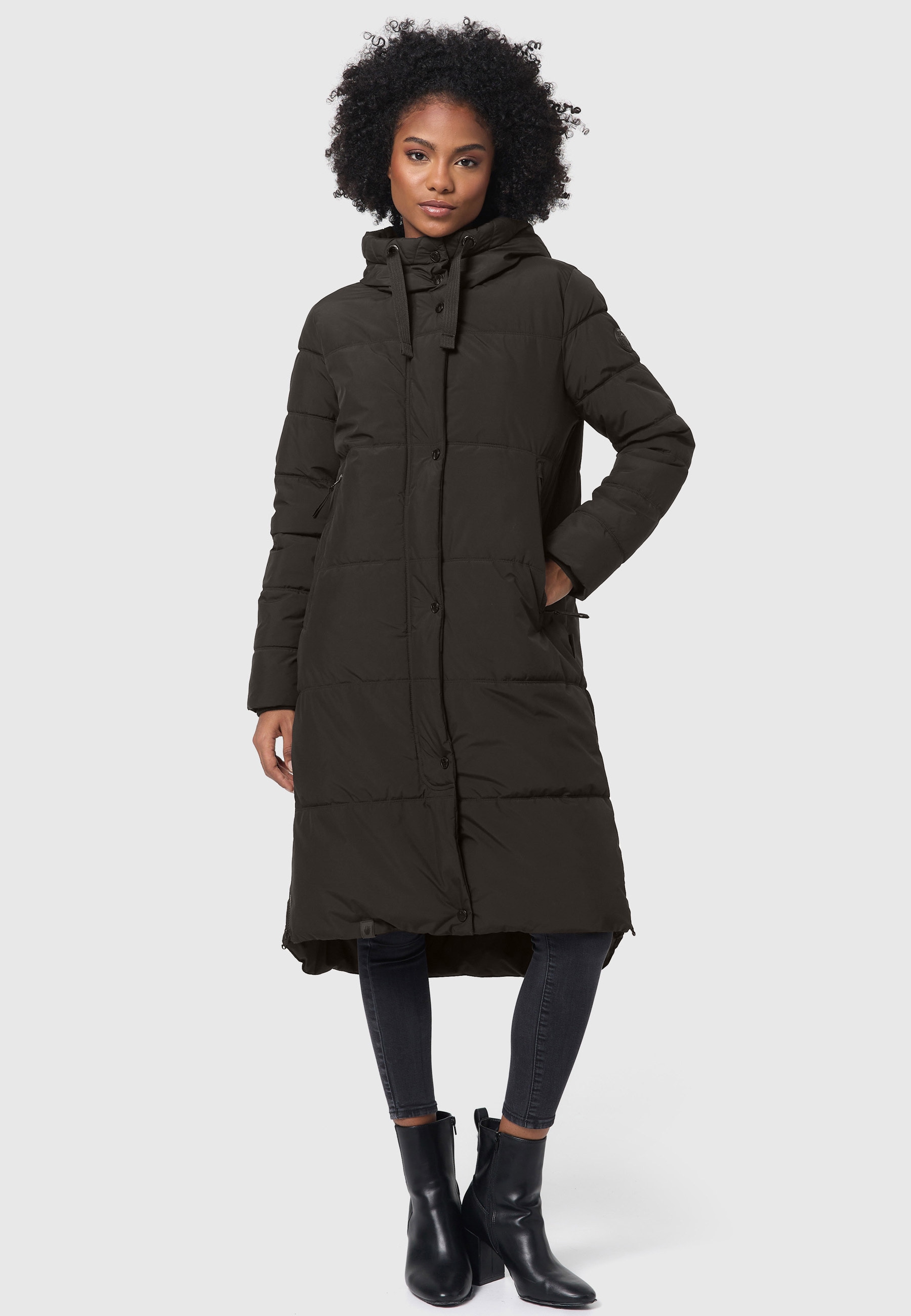 Marikoo 1100000002199 "Soranaa" langer Winter Mantel mit Kapuze