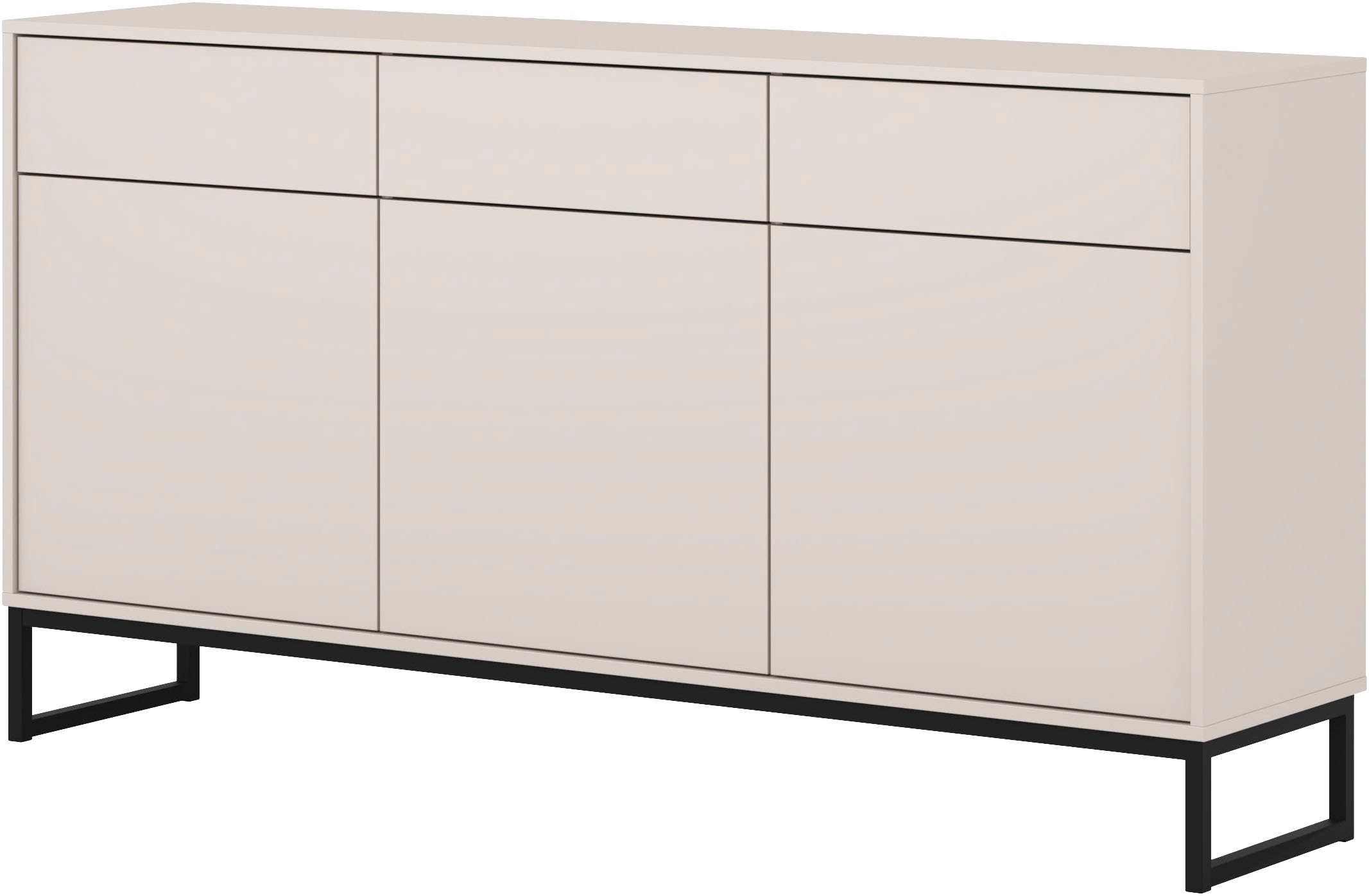 OTTO home Sideboard »Olbia, Breite 157 cm, grifflose Kommode 3 Türen/3 Schubkästen.« Schubladenkommode mit viel Stauraum, Einlegeböden verstellbar