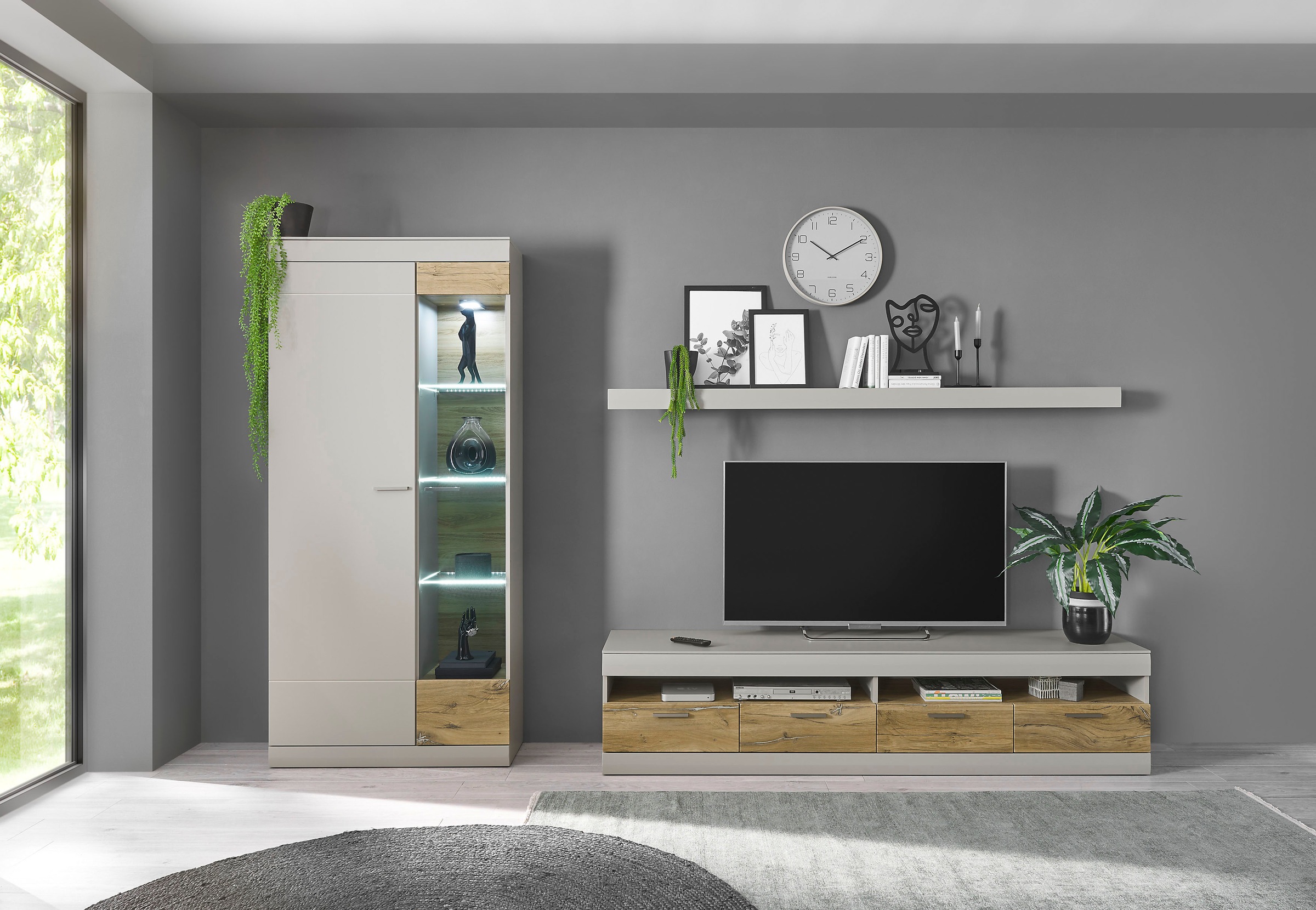 INOSIGN Wohnwand "SCARA" 3 Stk. tlg. trendige Farbe mit Applikation Zinneic günstig online kaufen