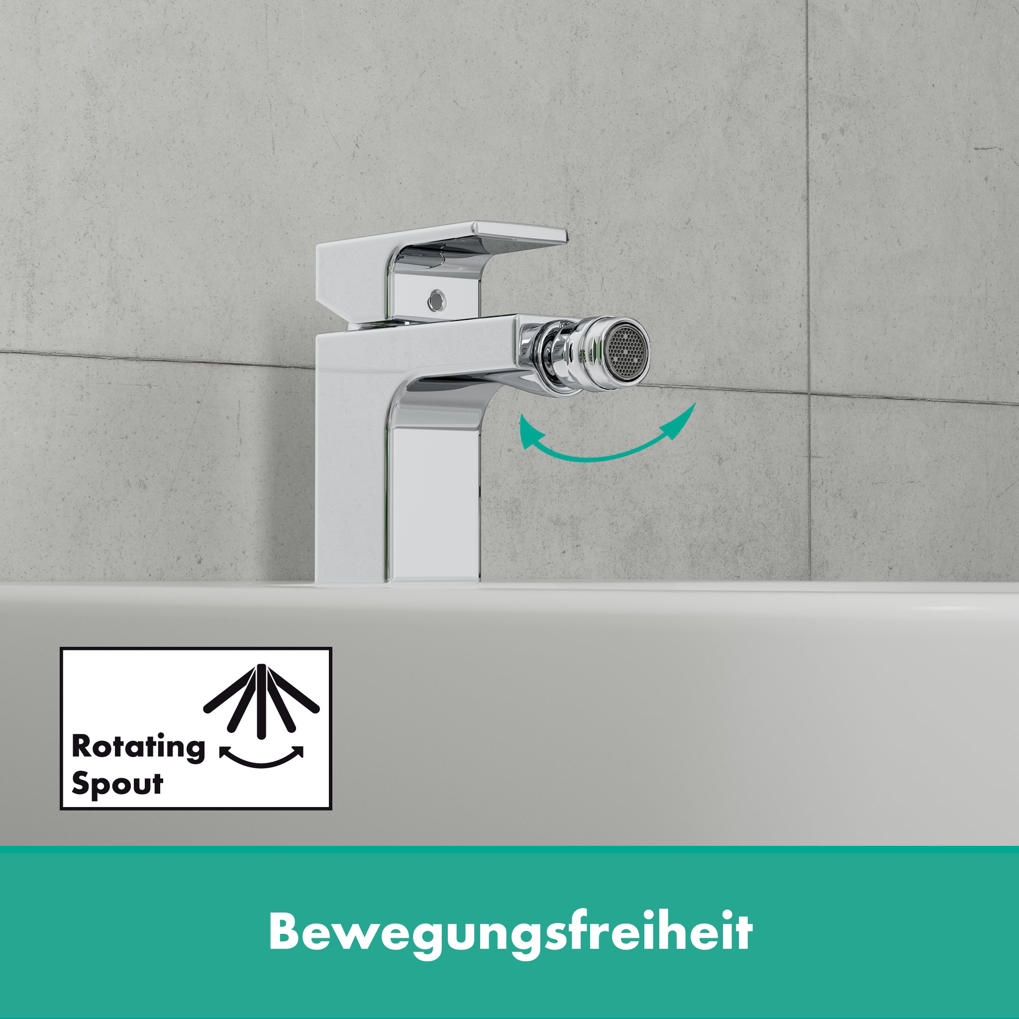 hansgrohe Bidetarmatur »Vernis Shape«, mit Zugstangen-Ablaufgarnitur, chrom