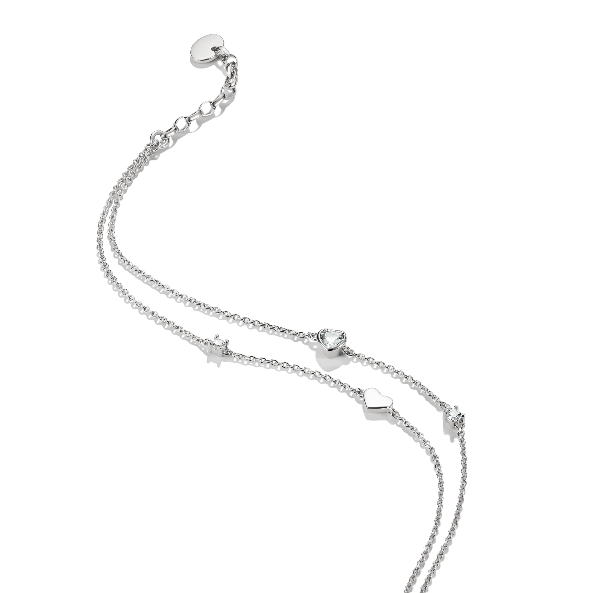 THOMAS SABO Fußkette »Fußkettchen mit Herzen« mit Zirkonia (synth.)