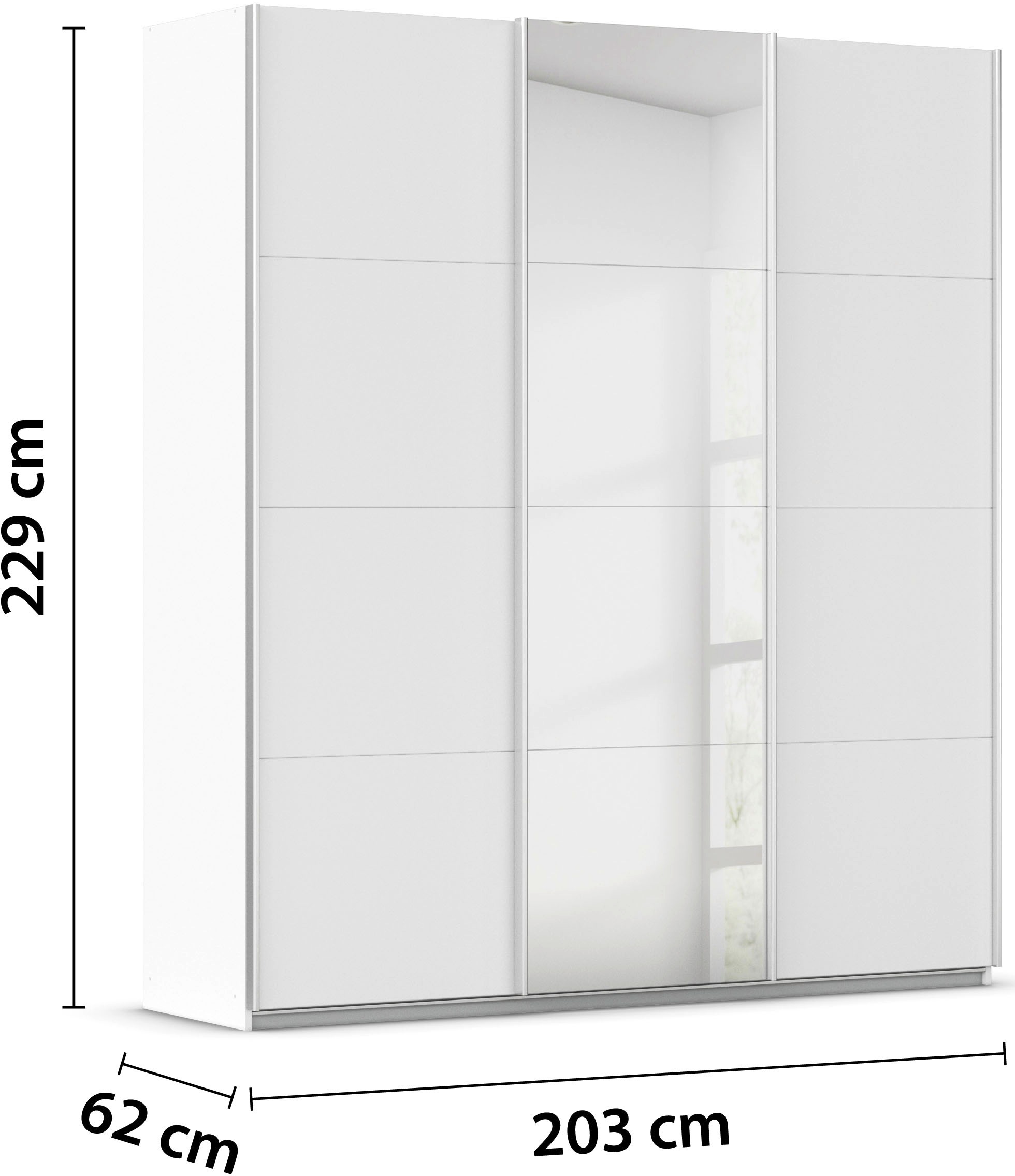 rauch Schwebetürenschrank »Kleiderschrank Schrank Garderobe Wäscheschrank TOMA«, inkl. Regaleinsatz sowie zusätzlichen Einlegeböden MADE IN GERMANY