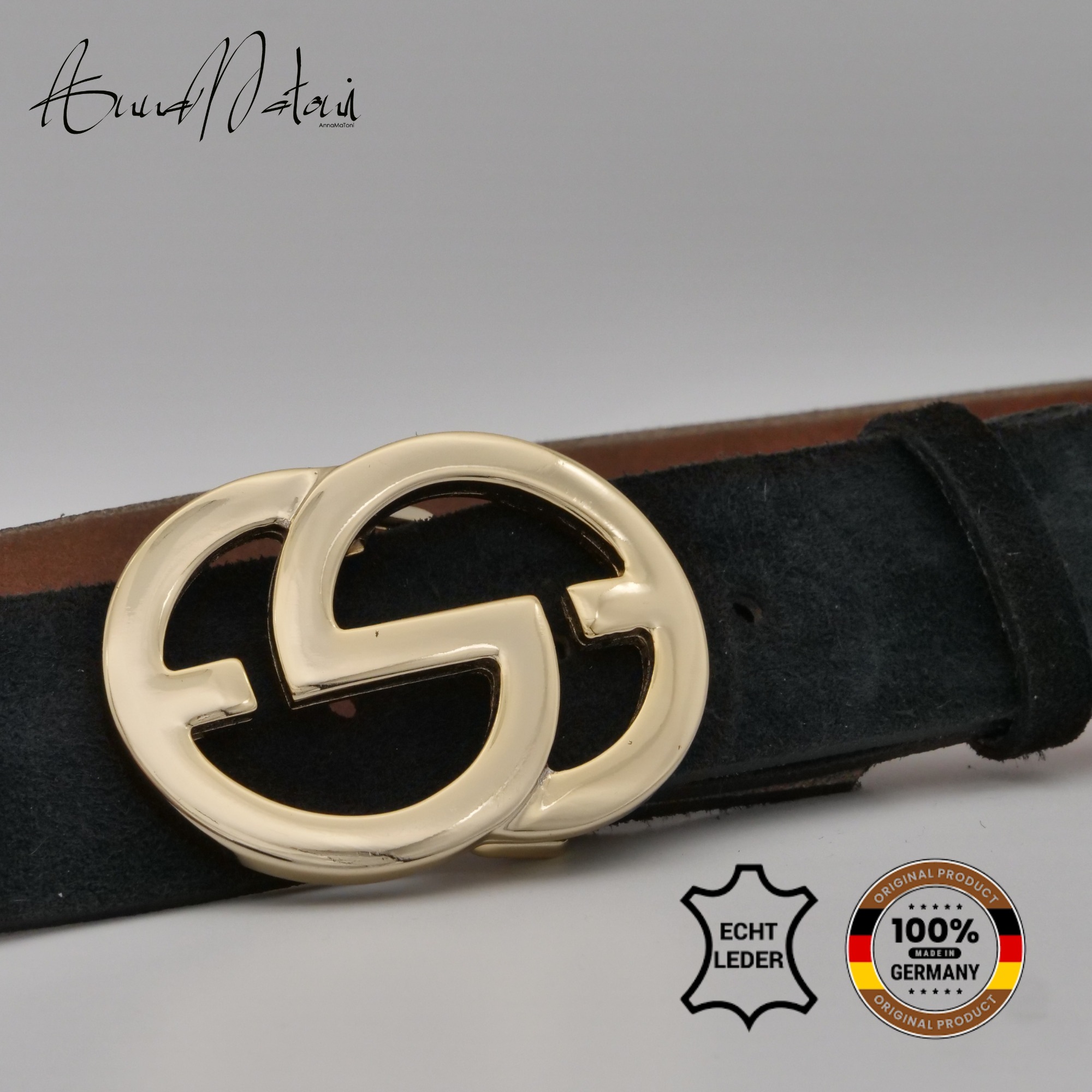 AnnaMatoni Ledergürtel "AnnaMatoni Damen Ledergürtel in hochwertigem Velour günstig online kaufen