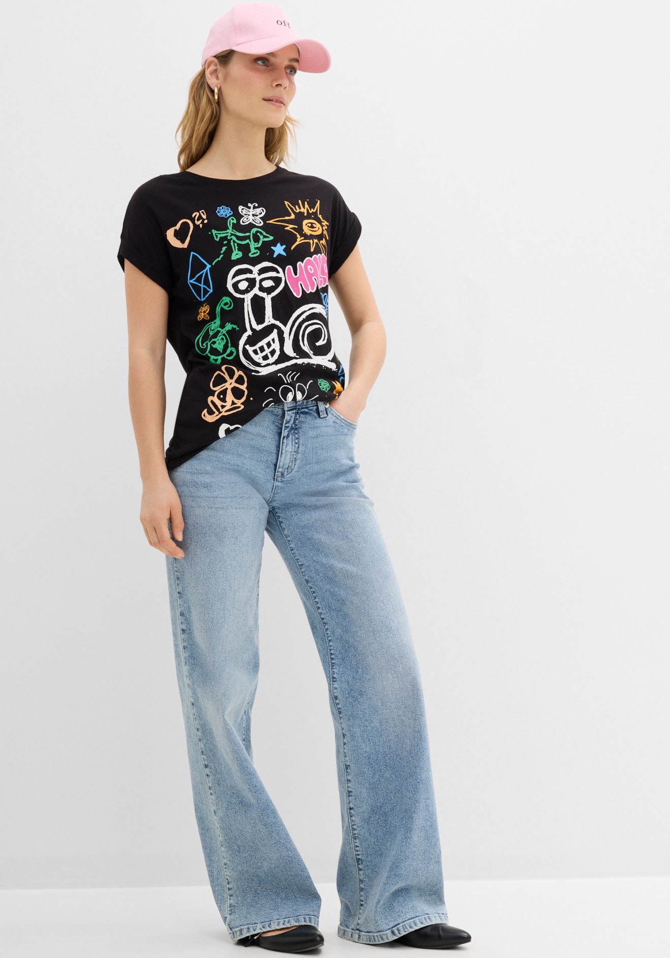 bonprix T-Shirt »T-Shirt bedruckt« leicht taillierter Schnitt, Regular fit, mit witzigem Frontdruck
