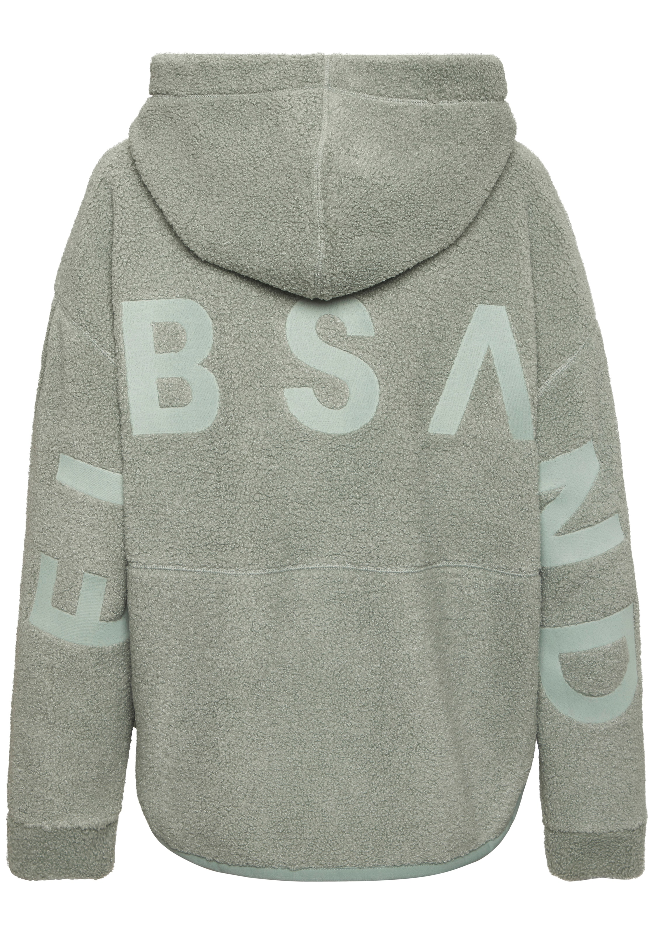 Elbsand Fleecepullover , mit großem Letterprint auf dem Rücken
