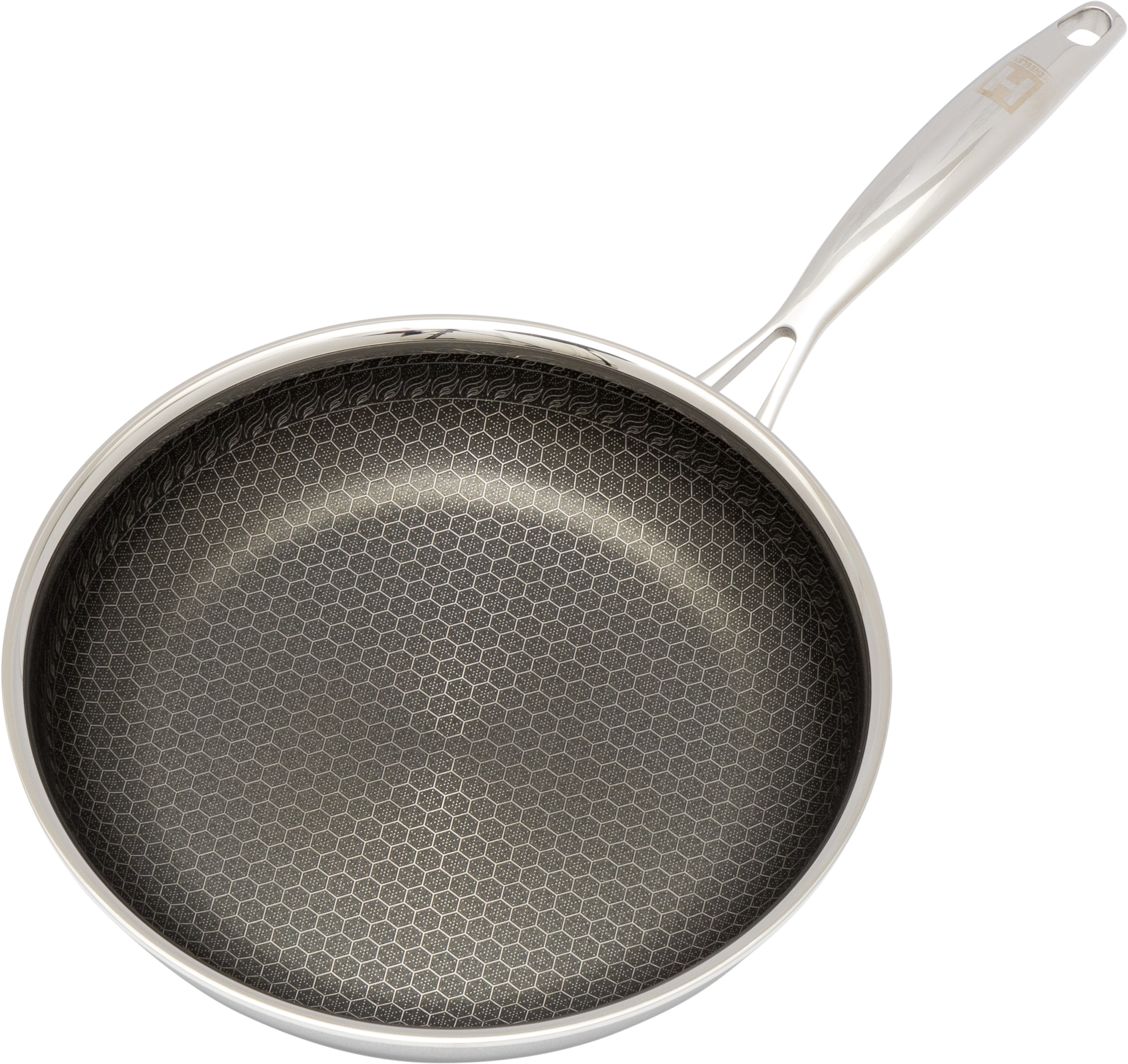 HENSSLERS Pfannen-Set »HENSSLERS Bratpfannen-Set, Ø 24 und 28 cm, inkl. Deckel«, Edelstahl, (4 tlg.), mit Wabenstruktur