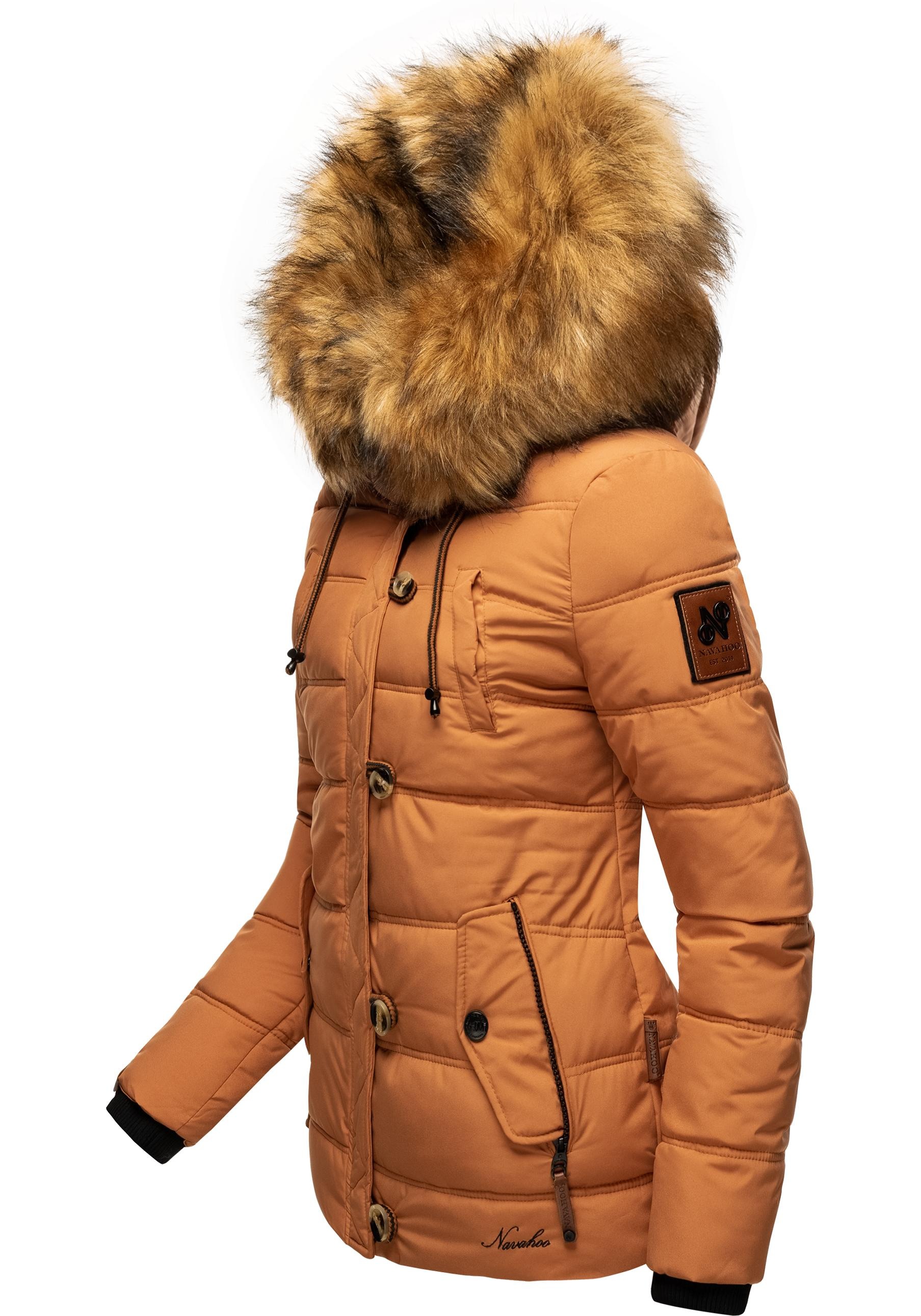 Navahoo Winterjacke "Zoja", mit Kapuze, stylische Steppjacke mit Kunstpelz günstig online kaufen