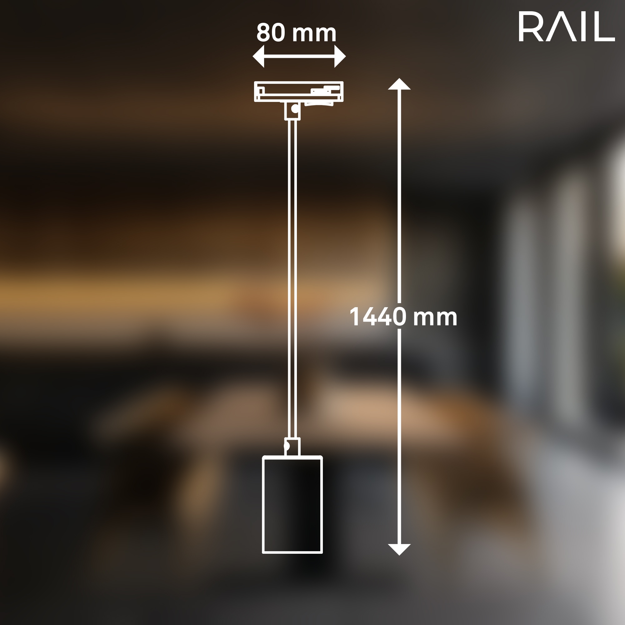 Briloner Leuchten Schienensystem-Leuchten »RAIL« GU10 1 Stk. Pendelleuchte 1440x80x55 mm Schwarz max. 9W Schienensystem Rail Küche