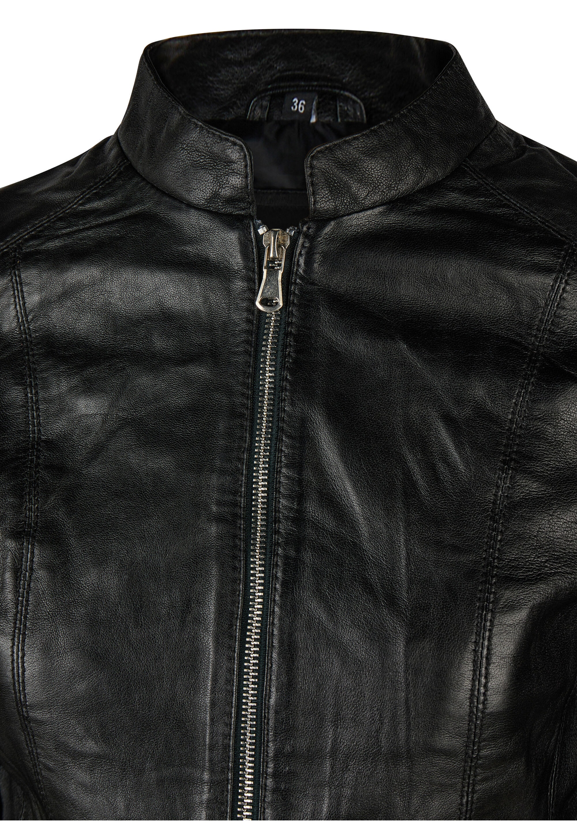 Apple of Eden Lederjacke »Apple of Eden Lederjacke« ohne Kapuze mit Stehkragen