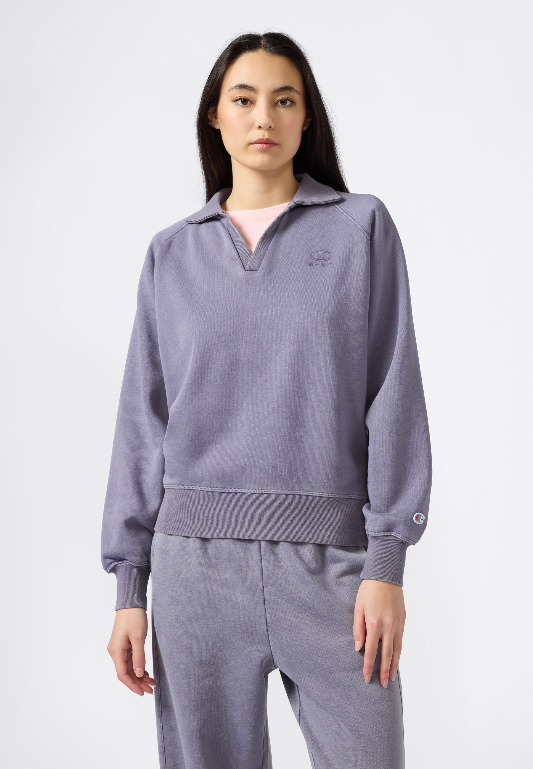 Champion Sweatshirt "ICONS Wash Polo Neck Sweatshirt", mit Polo-Neck-Ausschnitt, aus Baumwolle und Polyester