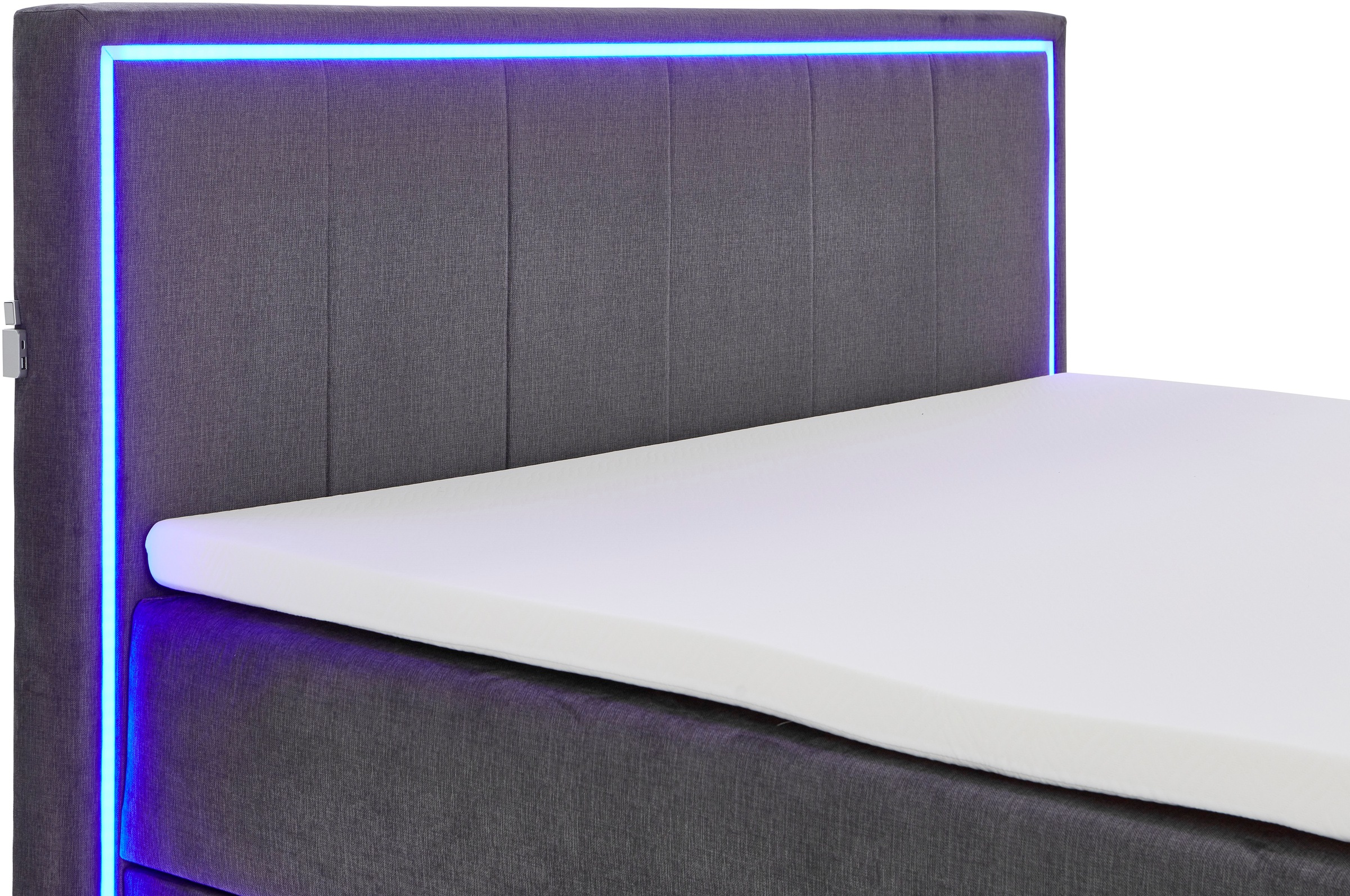 meise.möbel Boxbett »Colorado«, inkl. LED-Beleuchtung im Kopfteil, Bettkasten und Topper