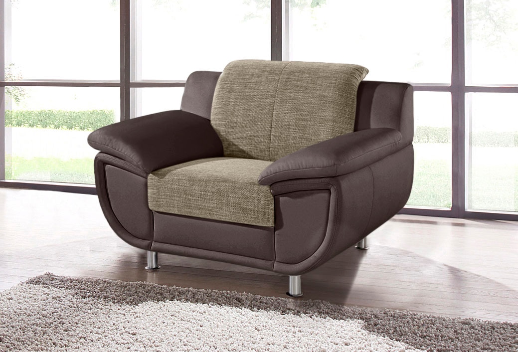 TRENDMANUFAKTUR Sessel "Rondo 3, Loungesessel, Breite 121cm" wahlweise mit komfortablem Federkern, mit extra breiten Armlehnen