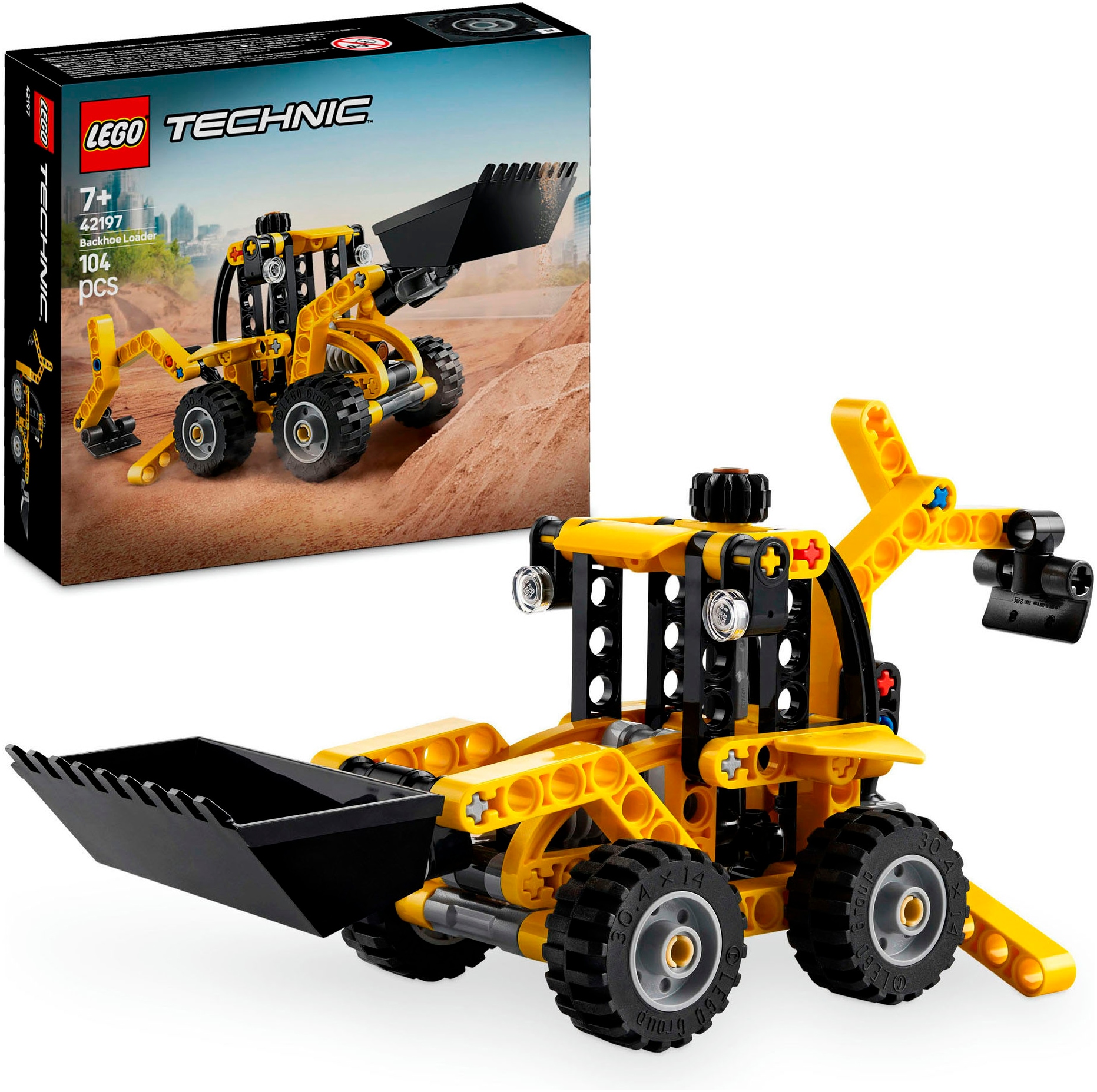 LEGO® Konstruktionsspielsteine »Baggerlader (42197), LEGO Technic«, (104 St.), Made in Europe