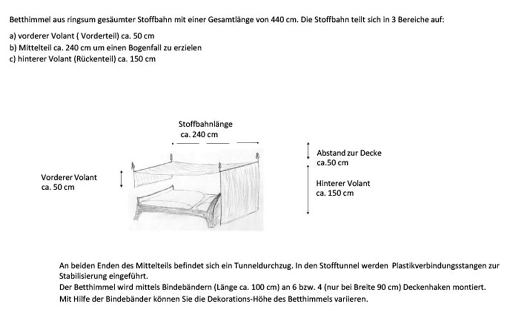 Kutti Bettvorhang »Roma Betthimmel« Bindebänder 1 Stk. tlg.