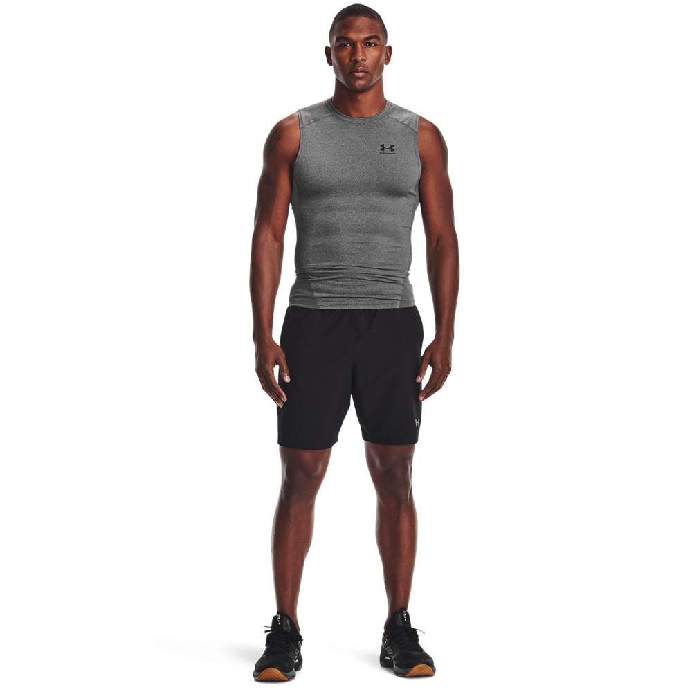 Trainingstop UNDER ARMOUR "UA HG ARMOUR COMP SL", Herren, Gr. 3XL, grau, Obermaterial: 84% Polyester, 16% Elasthan, Rundhals, Tops, mit Rundhalsausschnitt, für Sportmode und aktive Freizeitgestaltung 3