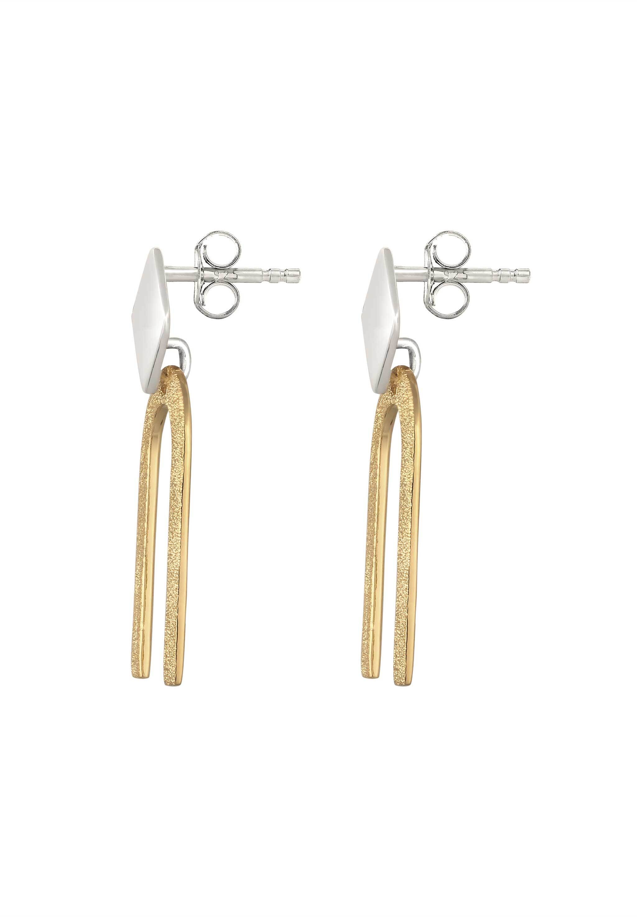 Elli Paar Ohrstecker »Ohrringe Ohrstecker U-Form Bicolor 925 Sterling Silber«