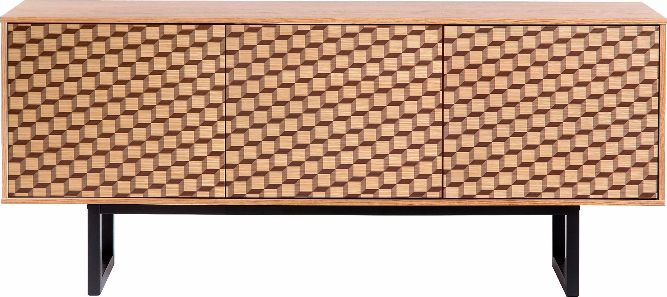 Woodman Sideboard »Millie«, Breite 175 cm, mit besonderem Print, mit Push-to open Funktion