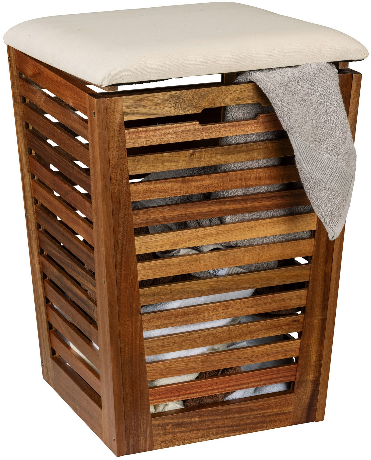 WENKO Wäschetruhe "Fondi" Wäschetruhe, auch als Sitzhocker nutzbar, Akazien günstig online kaufen