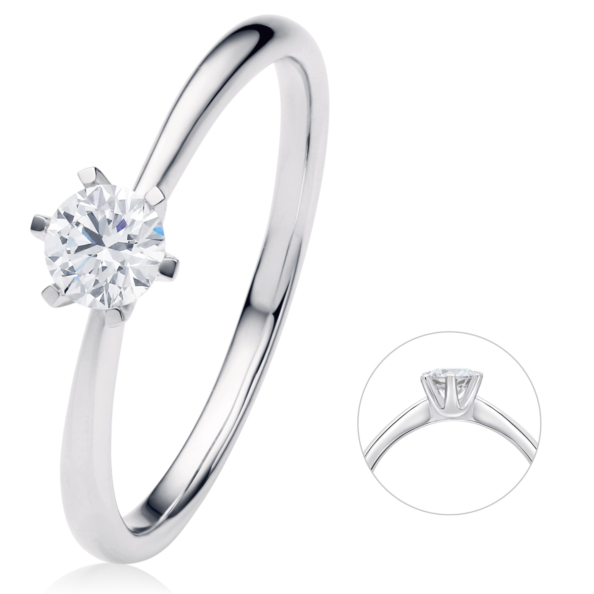 ONE ELEMENT Diamantring »0.25 ct Diamant Brillant Ring aus 750 Weißgold«, Damen Gold Schmuck